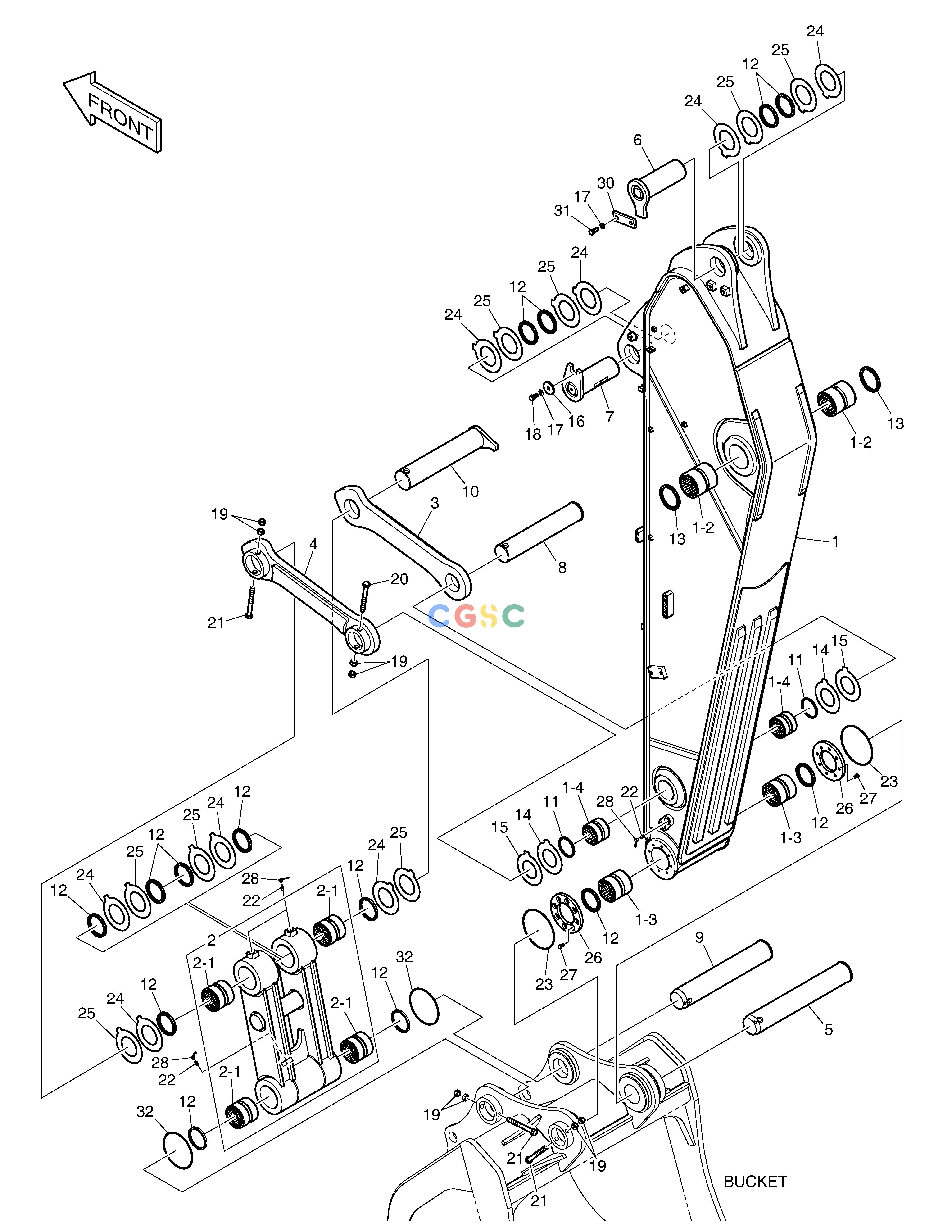 斗山零件查询ARM - 2.95m DX420LC-5(S/N:10001~10010) Doosan parts catalog online