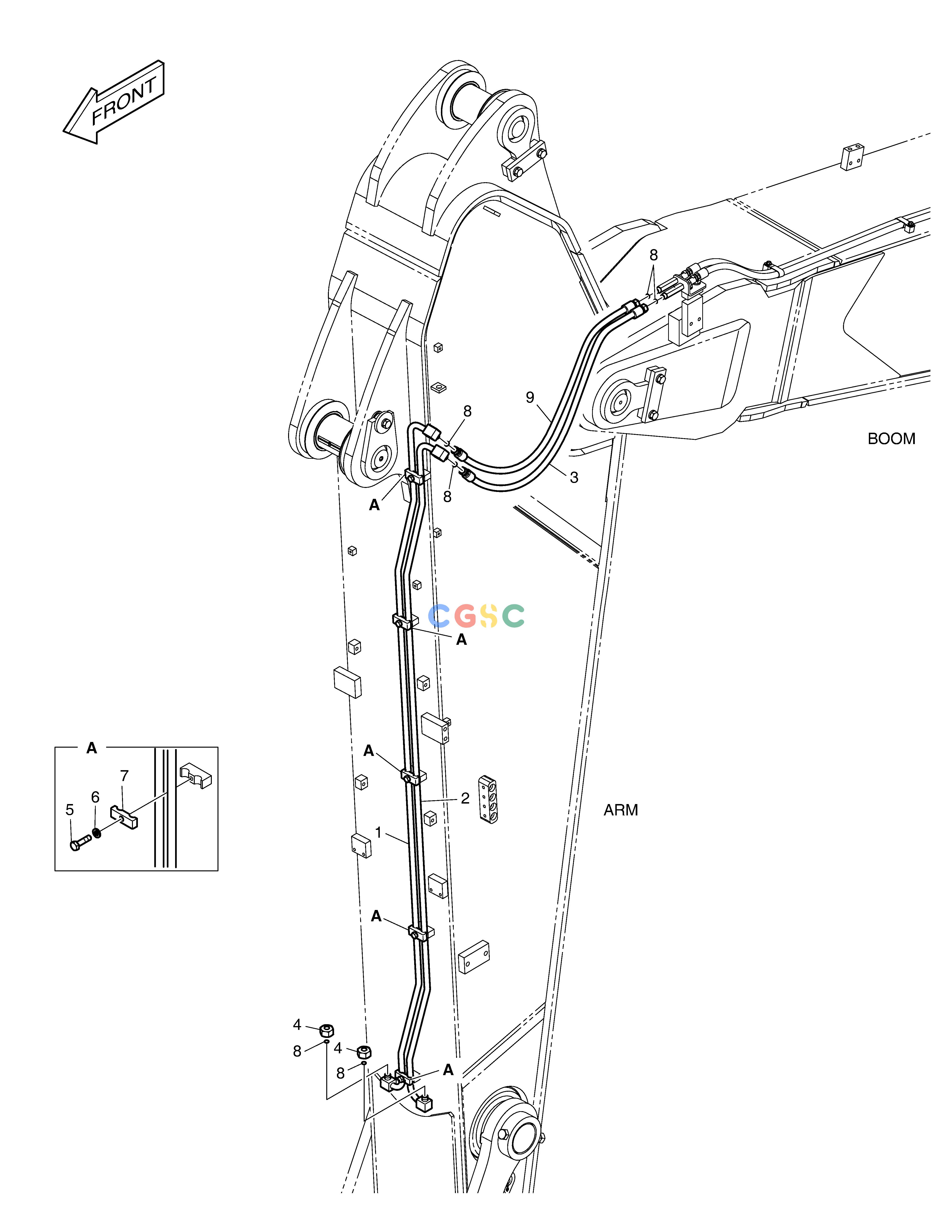 斗山零件查询ARM PIPING - QUICK FIT(ARM 2.95m) DX420LC-5(S/N:10001~10010) Doosan parts catalog online