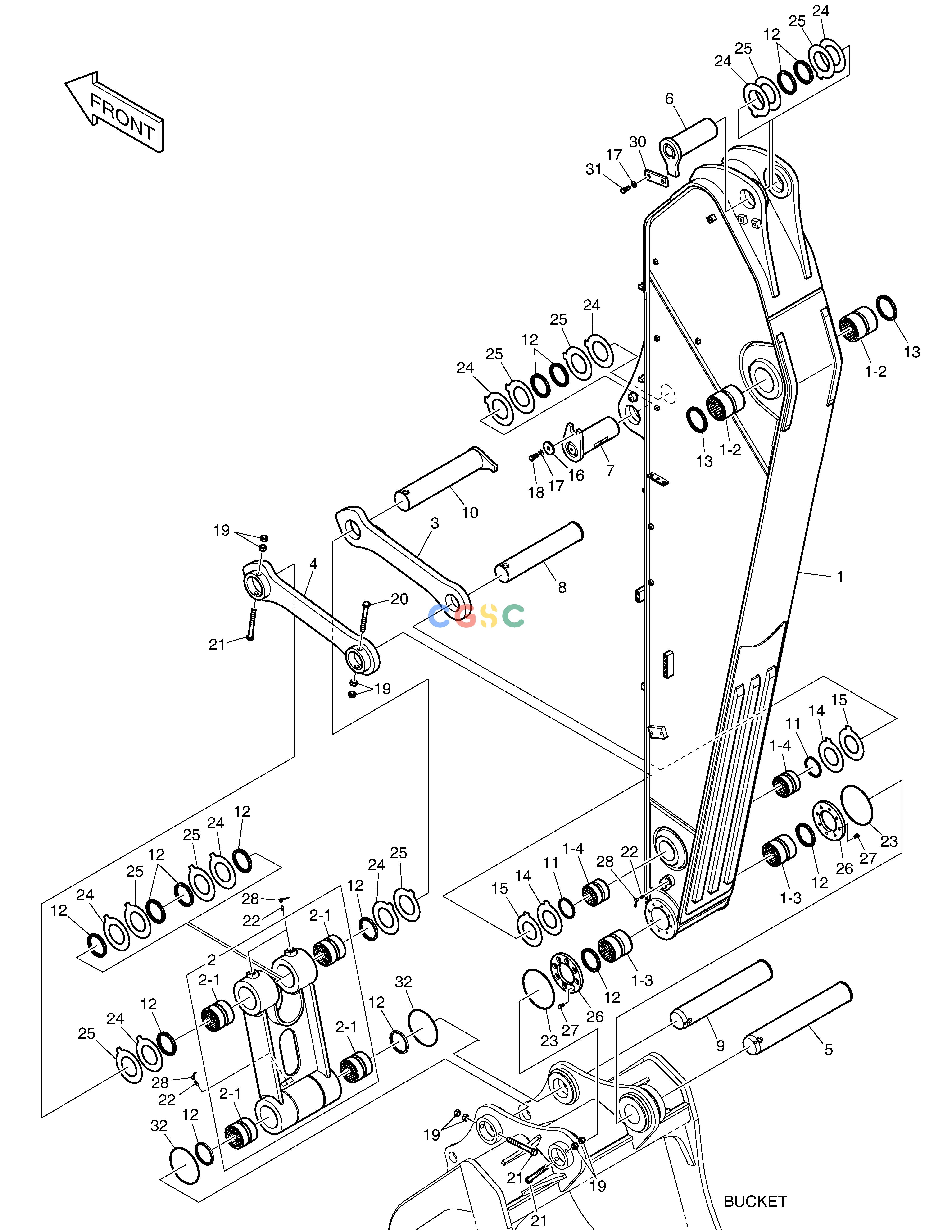 斗山零件查询ARM - 3.95m DX420LC-5(S/N:10001~10010) Doosan parts catalog online