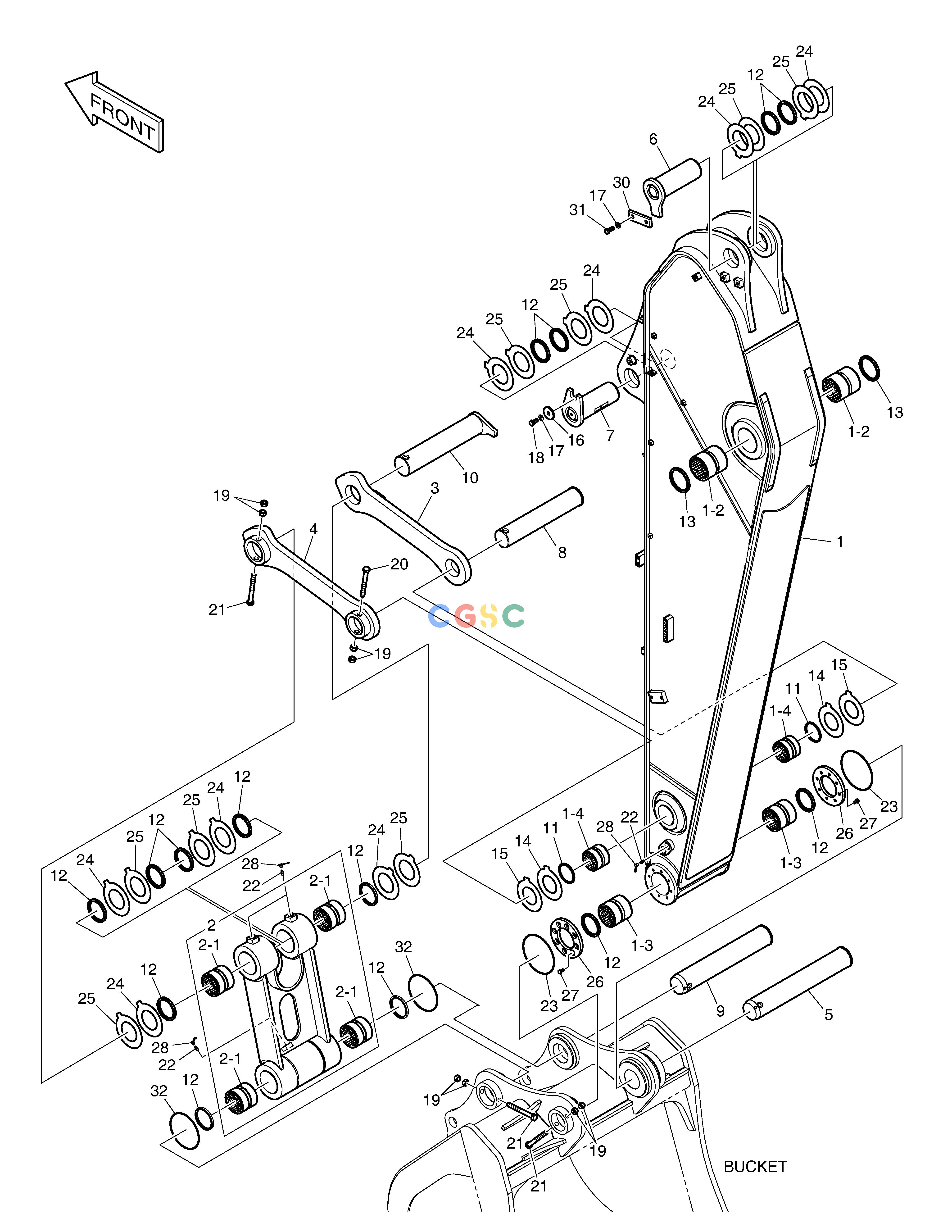 斗山零件查询ARM - 3.25m(NA) DX420LC-5(S/N:10001~10010) Doosan parts catalog online