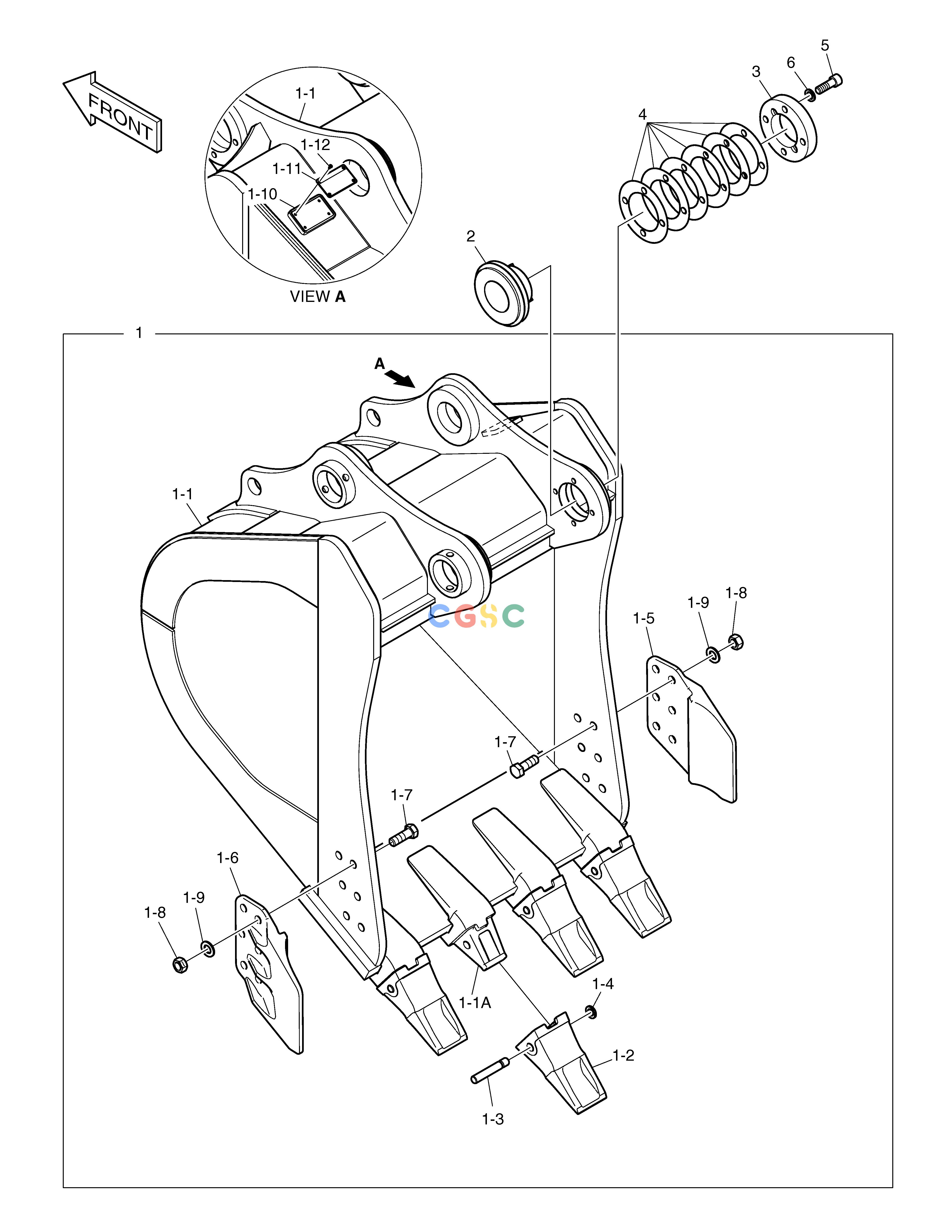 斗山零件查询BUCKET ASS'Y - 1.44m³ DX420LC-5(S/N:10001~10010) Doosan parts catalog online