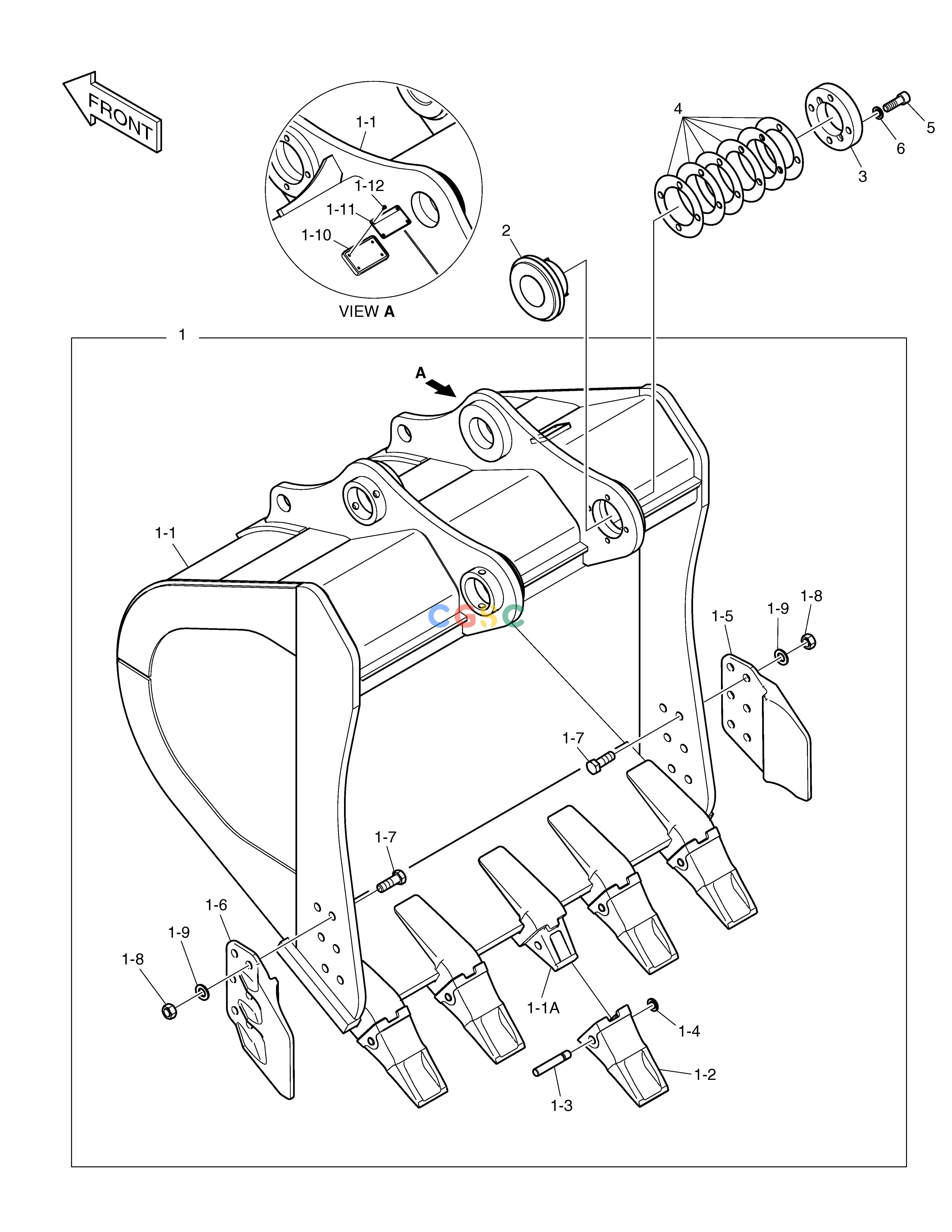 斗山零件查询BUCKET ASS'Y - 2.16m³ DX420LC-5(S/N:10001~10010) Doosan parts catalog online