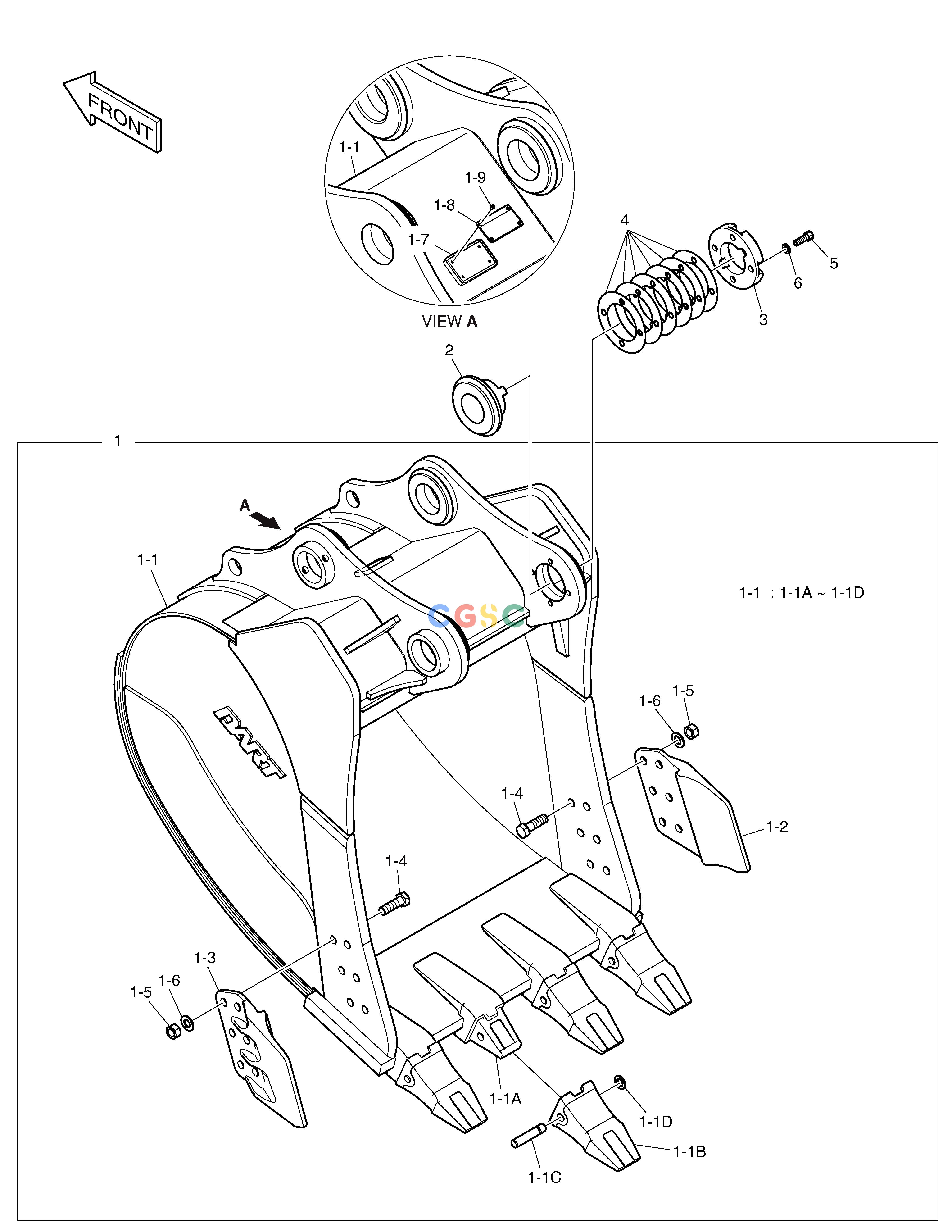斗山零件查询BUCKET - 1.55㎥(48") - HEAVY DUTY DX420LC-5(S/N:10001~10010) Doosan parts catalog online