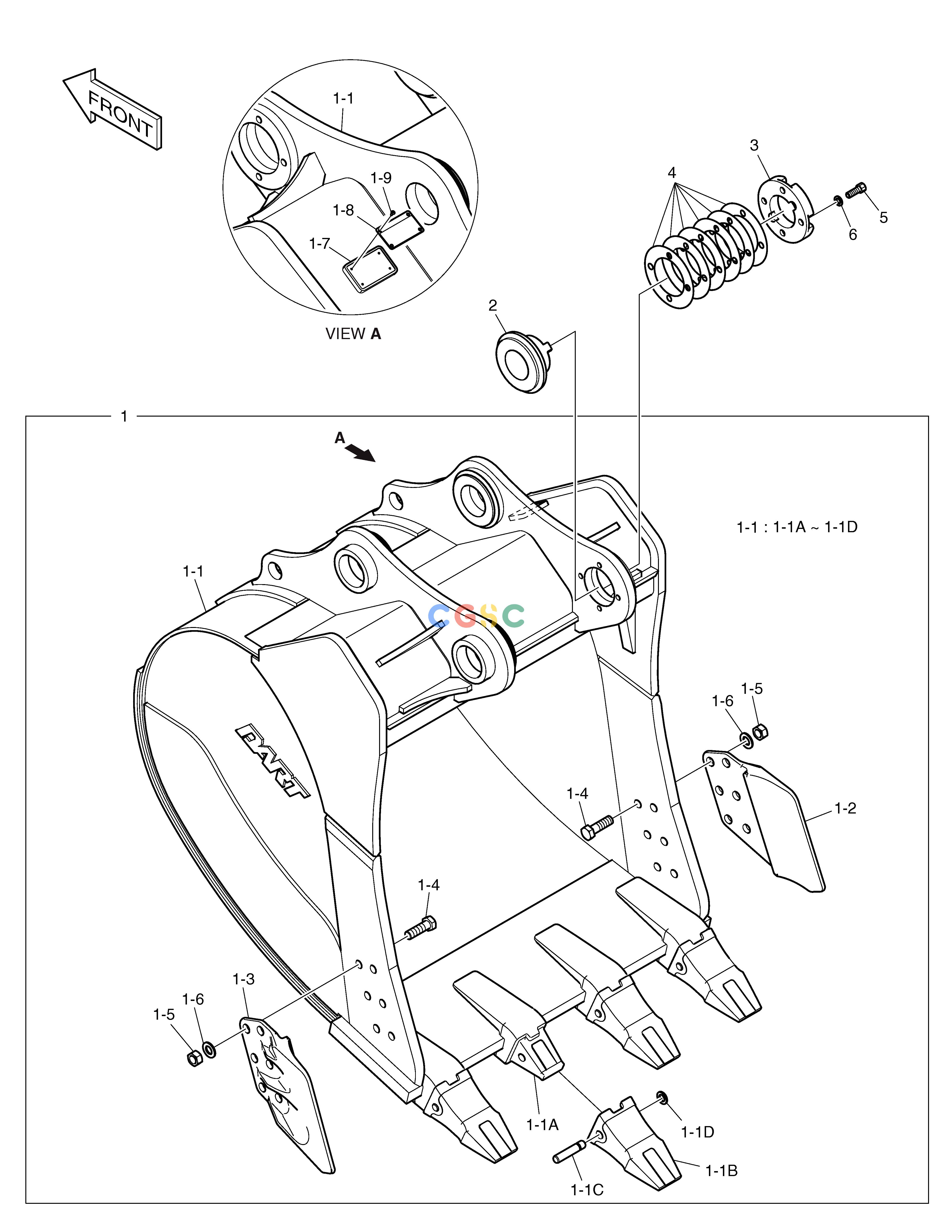 斗山零件查询BUCKET - 1.80㎥(54") - HEAVY DUTY DX420LC-5(S/N:10001~10010) Doosan parts catalog online