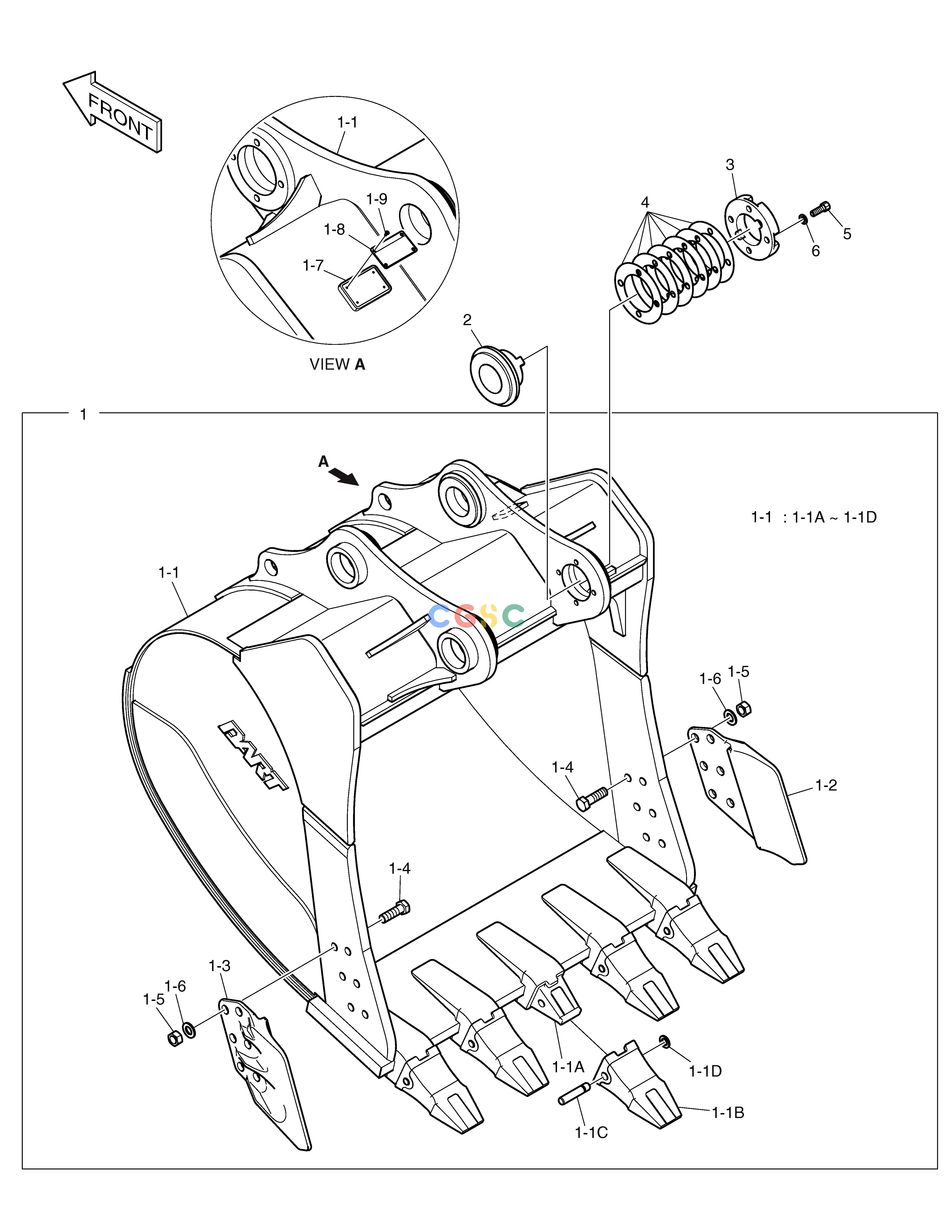 斗山零件查询BUCKET - 2.05㎥(60") - HEAVY DUTY DX420LC-5(S/N:10001~10010) Doosan parts catalog online