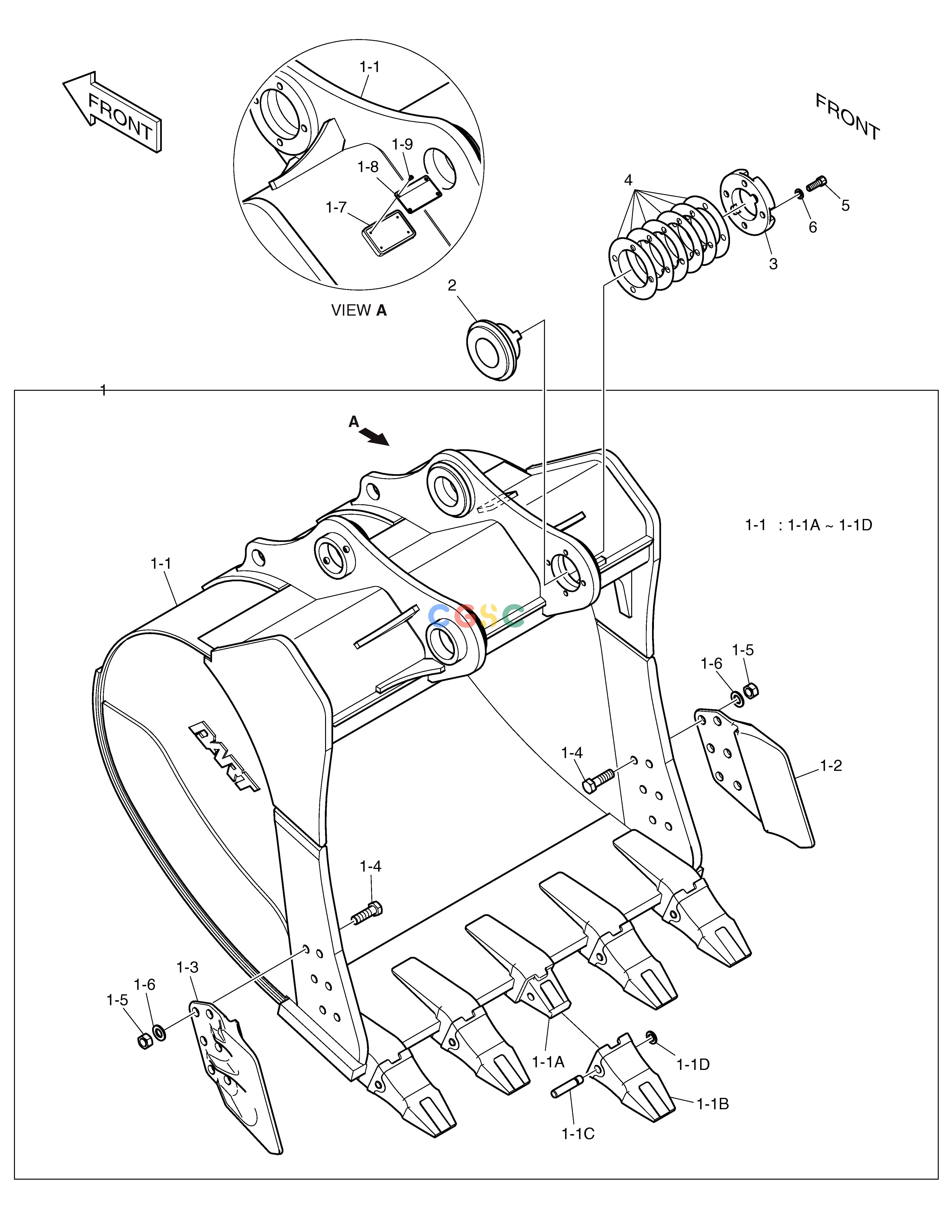 斗山零件查询BUCKET - 2.31㎥(66") - HEAVY DUTY DX420LC-5(S/N:10001~10010) Doosan parts catalog online