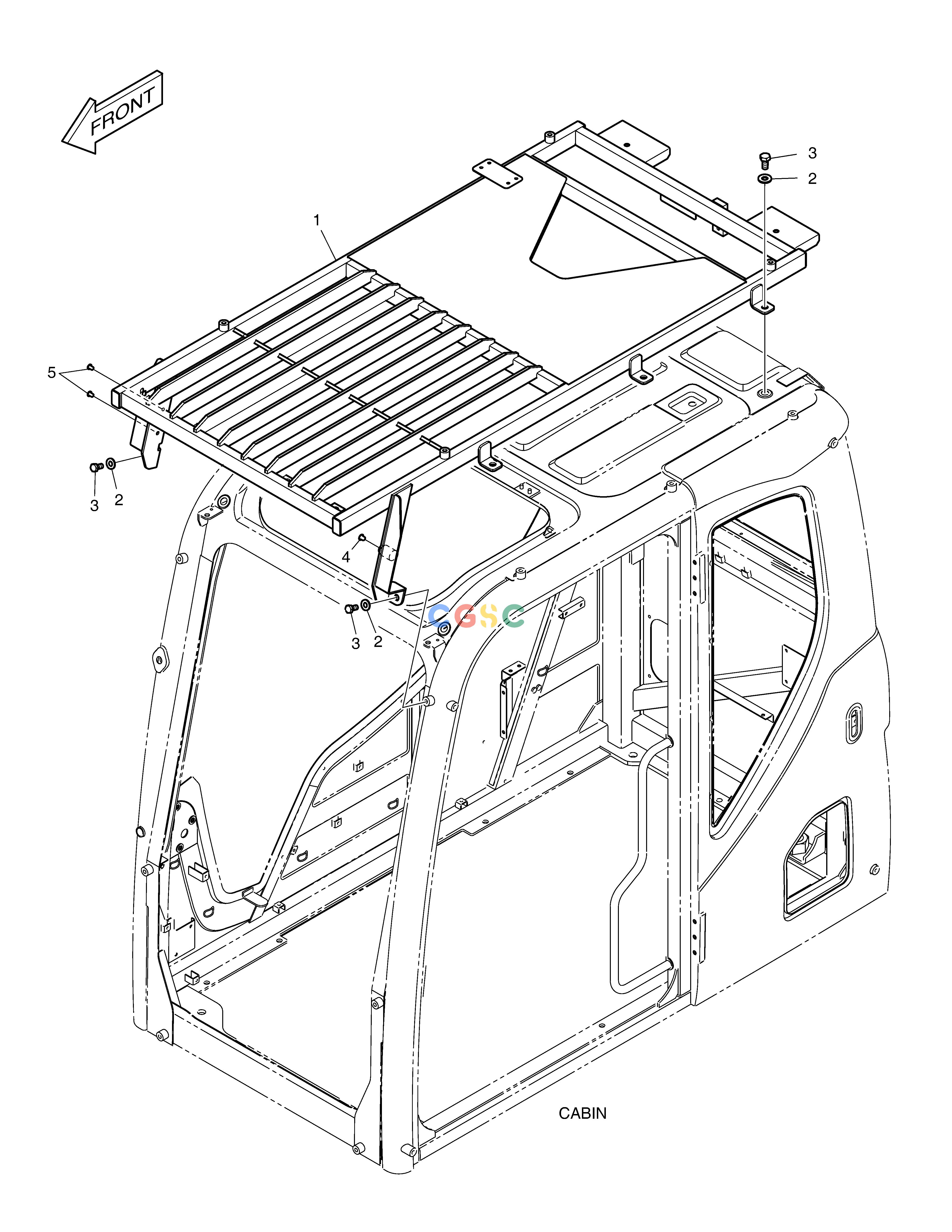 斗山零件查询TOP GUARD ASS'Y DX420LC-5(S/N:10001~10010) Doosan parts catalog online