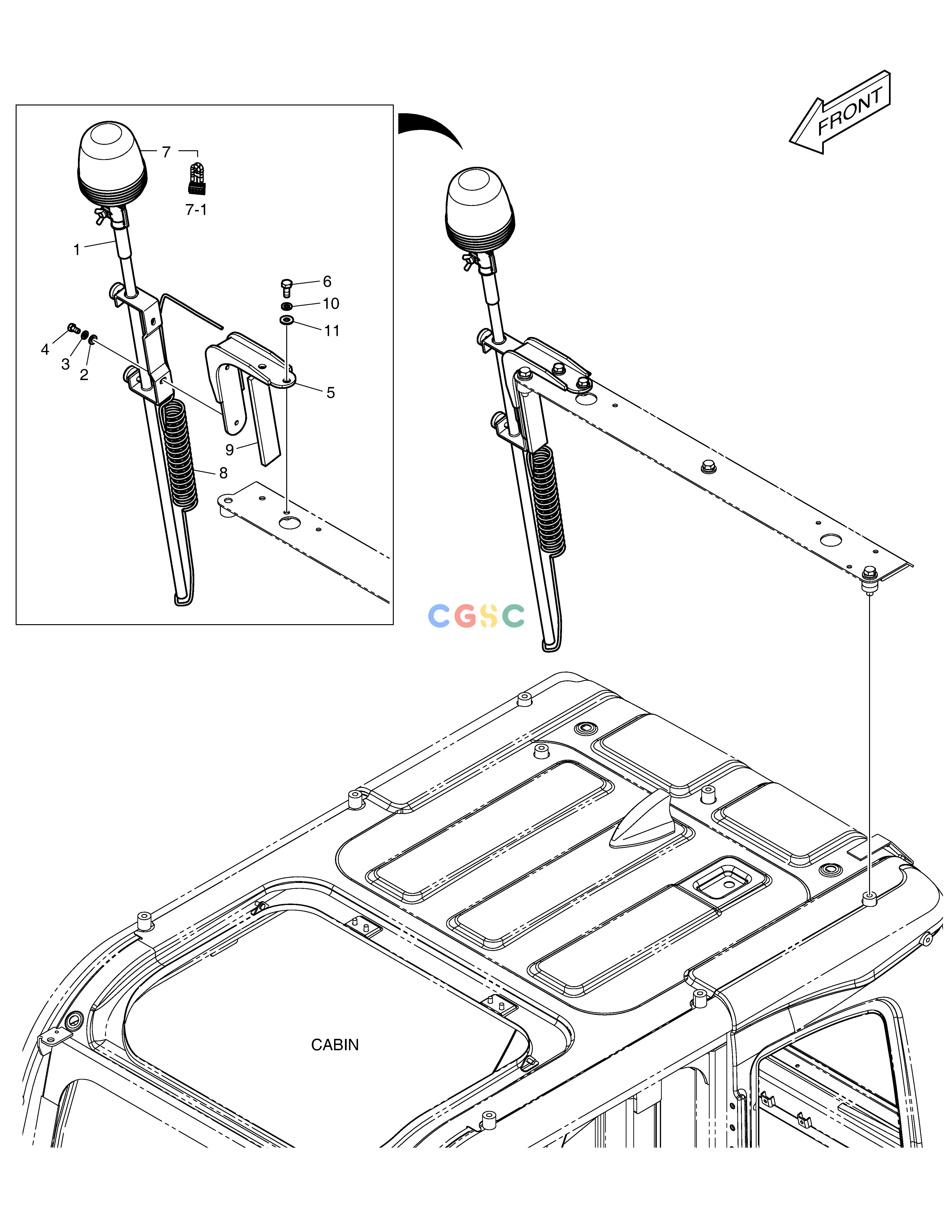 斗山零件查询TELESCOPIC BEACON(WITH LAMP) DX420LC-5(S/N:10001~10010) Doosan parts catalog online