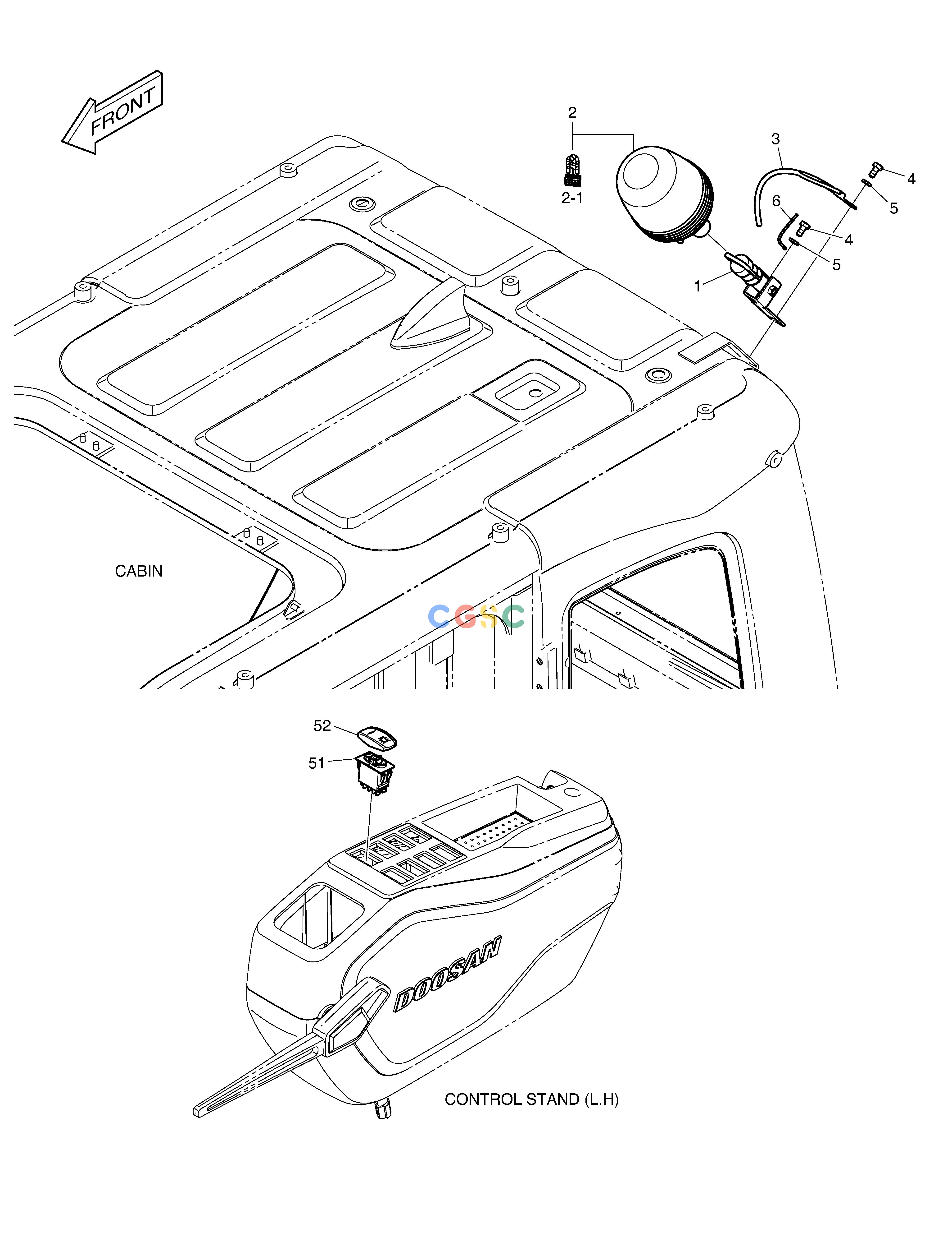 斗山零件查询ROTATING BEACON DX420LC-5(S/N:10001~10010) Doosan parts catalog online