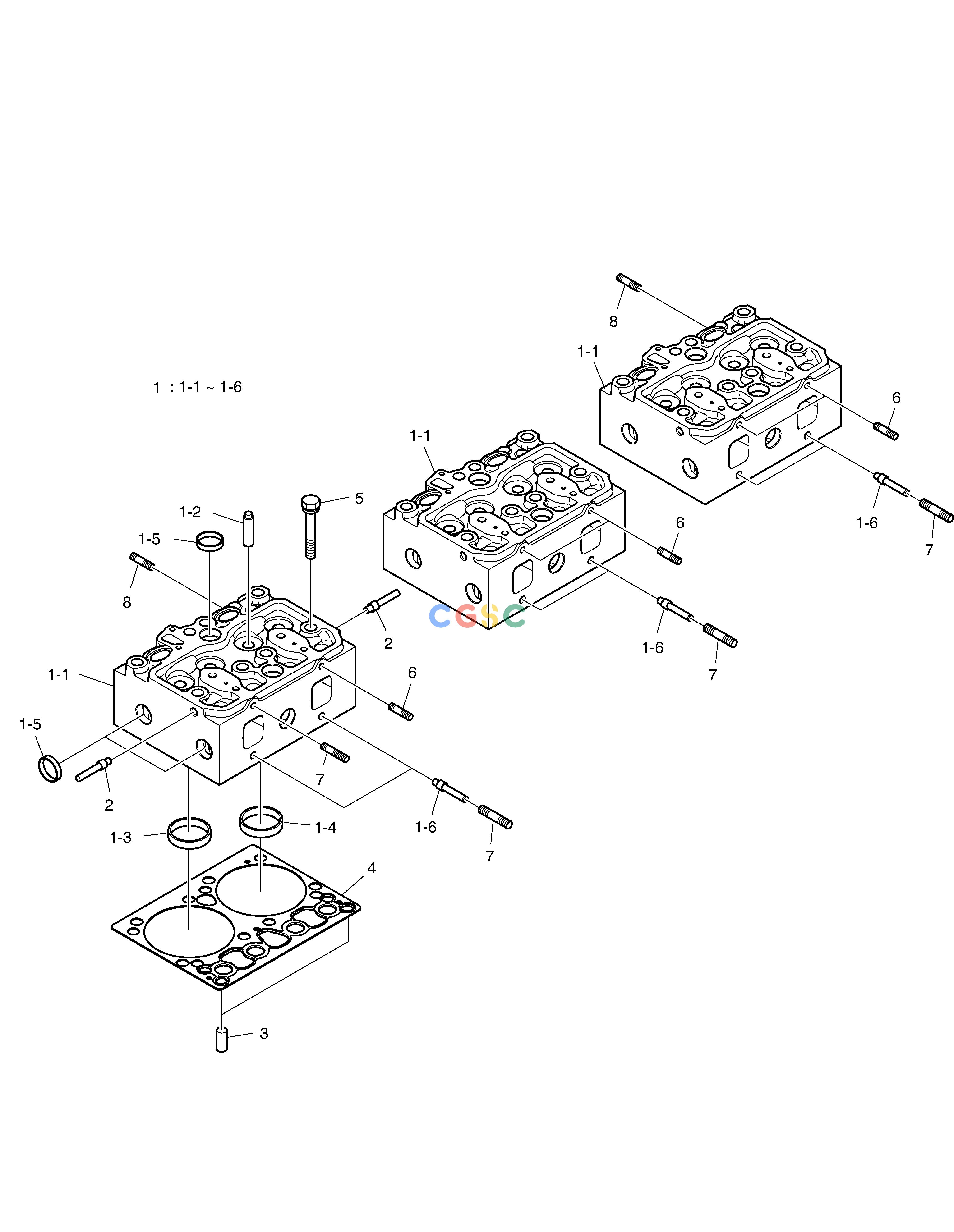 斗山零件查询CYLINDER HEAD SD310 Doosan parts catalog online