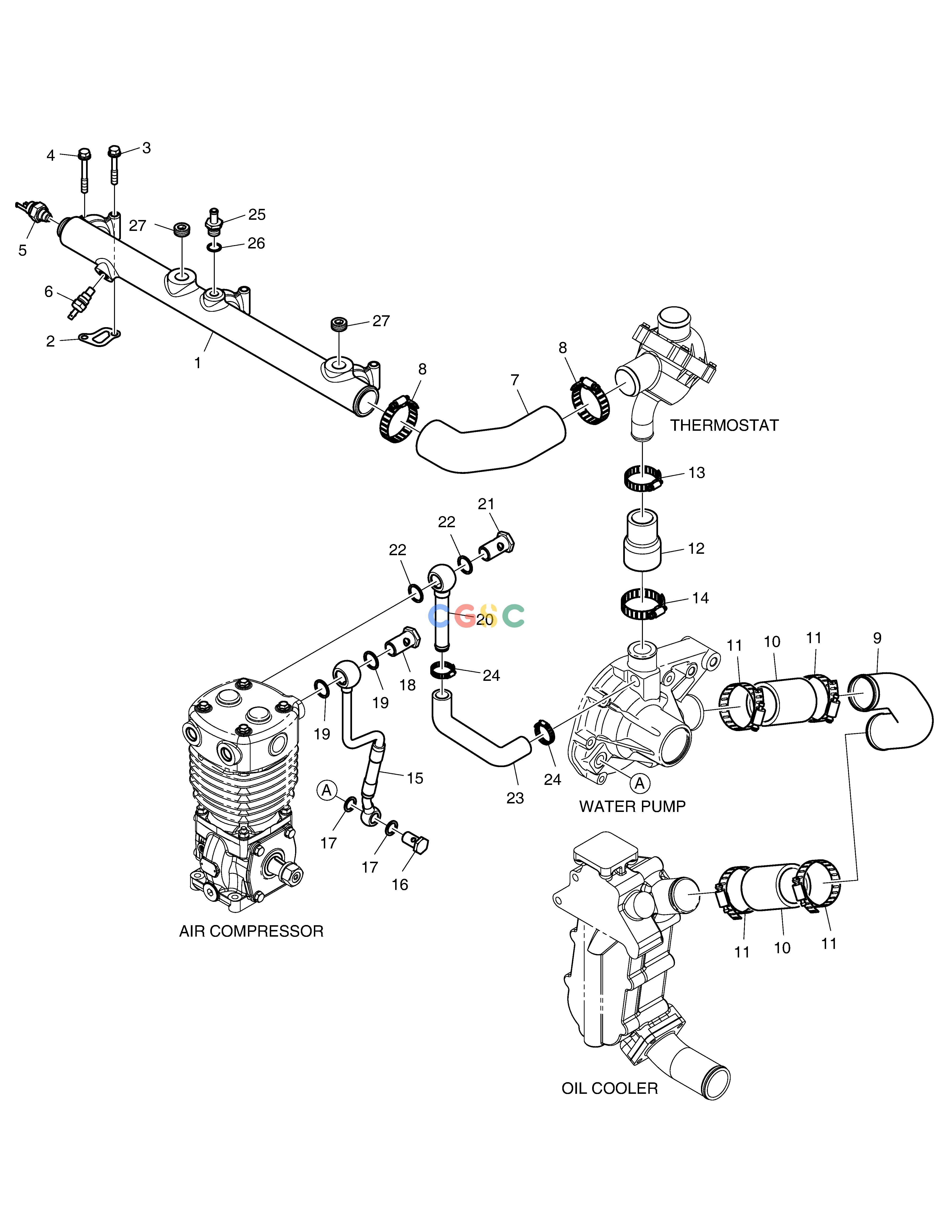 斗山零件查询COOLING PIPE WATER SD310 Doosan parts catalog online