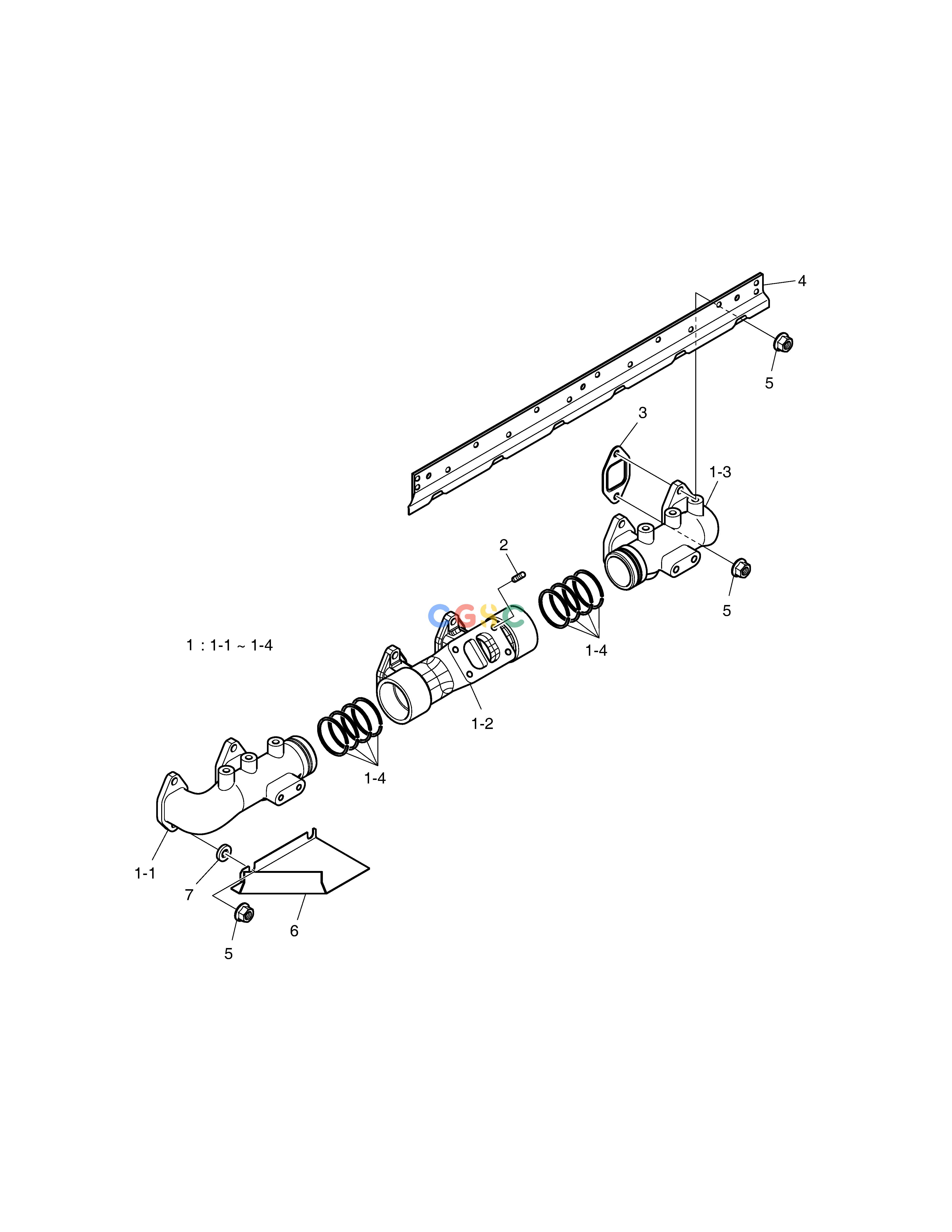 斗山零件查询EXHAUST MANIFOLD SD310 Doosan parts catalog online