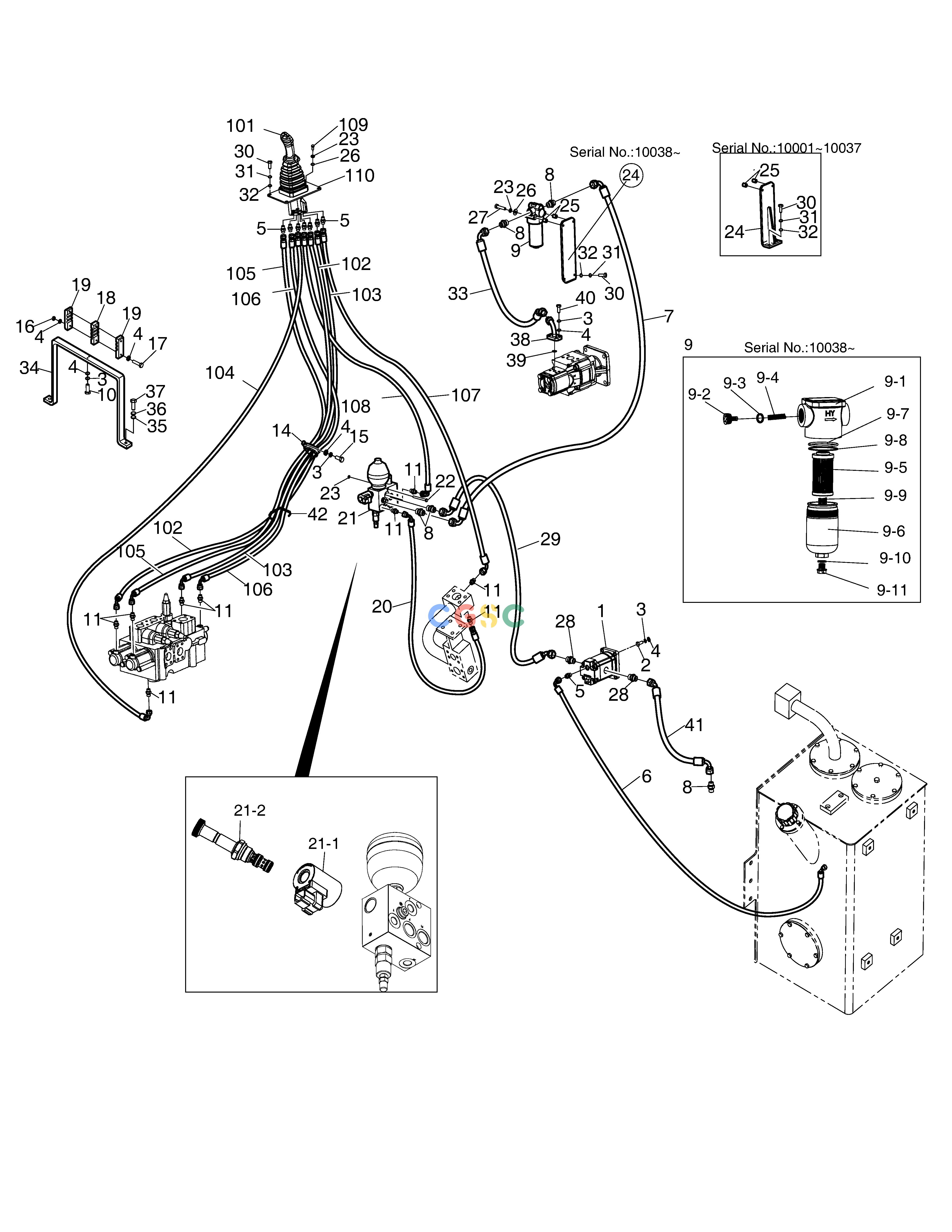 斗山零件查询PILOT PIPING ASS'Y-ZF T/M SD310 Doosan parts catalog online