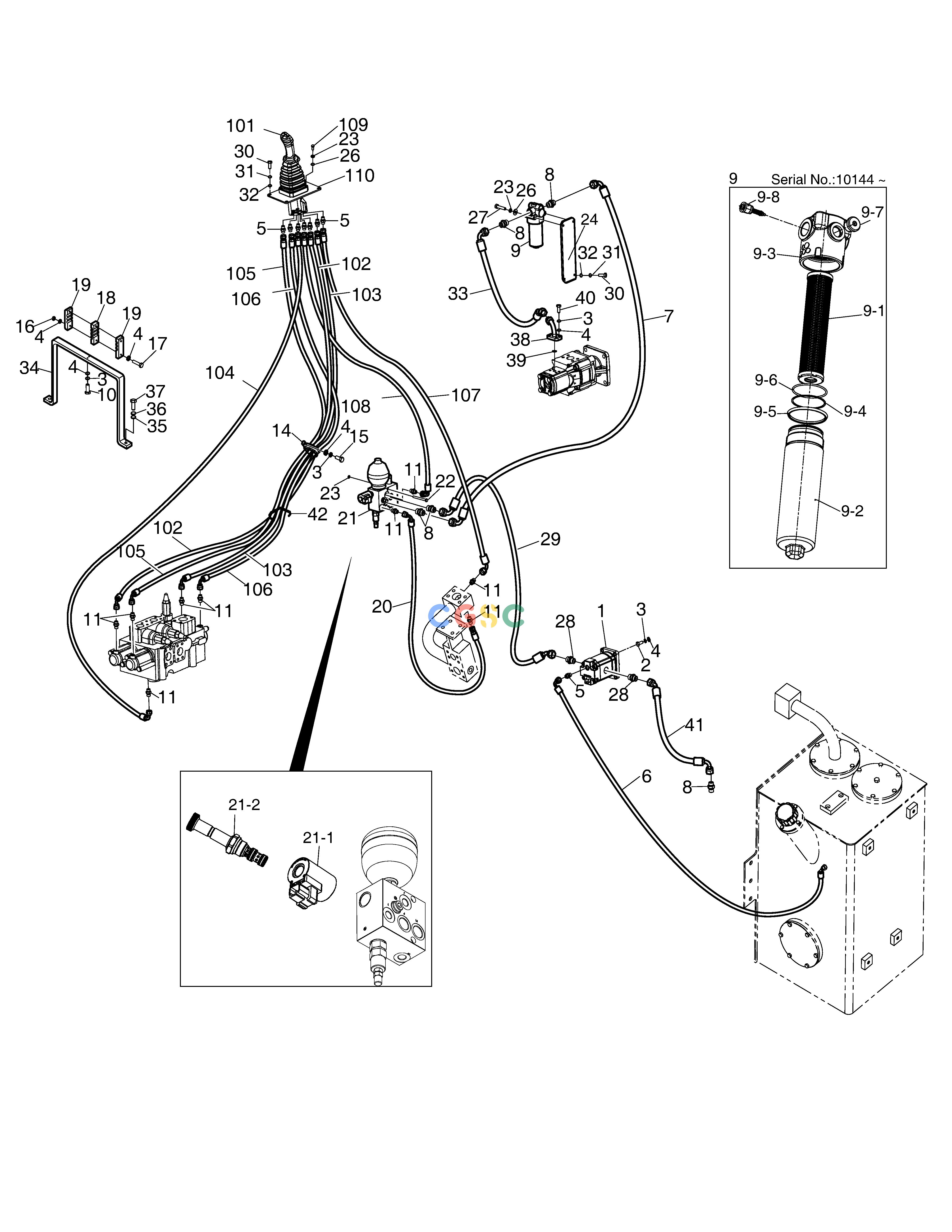 斗山零件查询PILOT PIPING ASS'Y(CSP)-ZF T/M SD310 Doosan parts catalog online