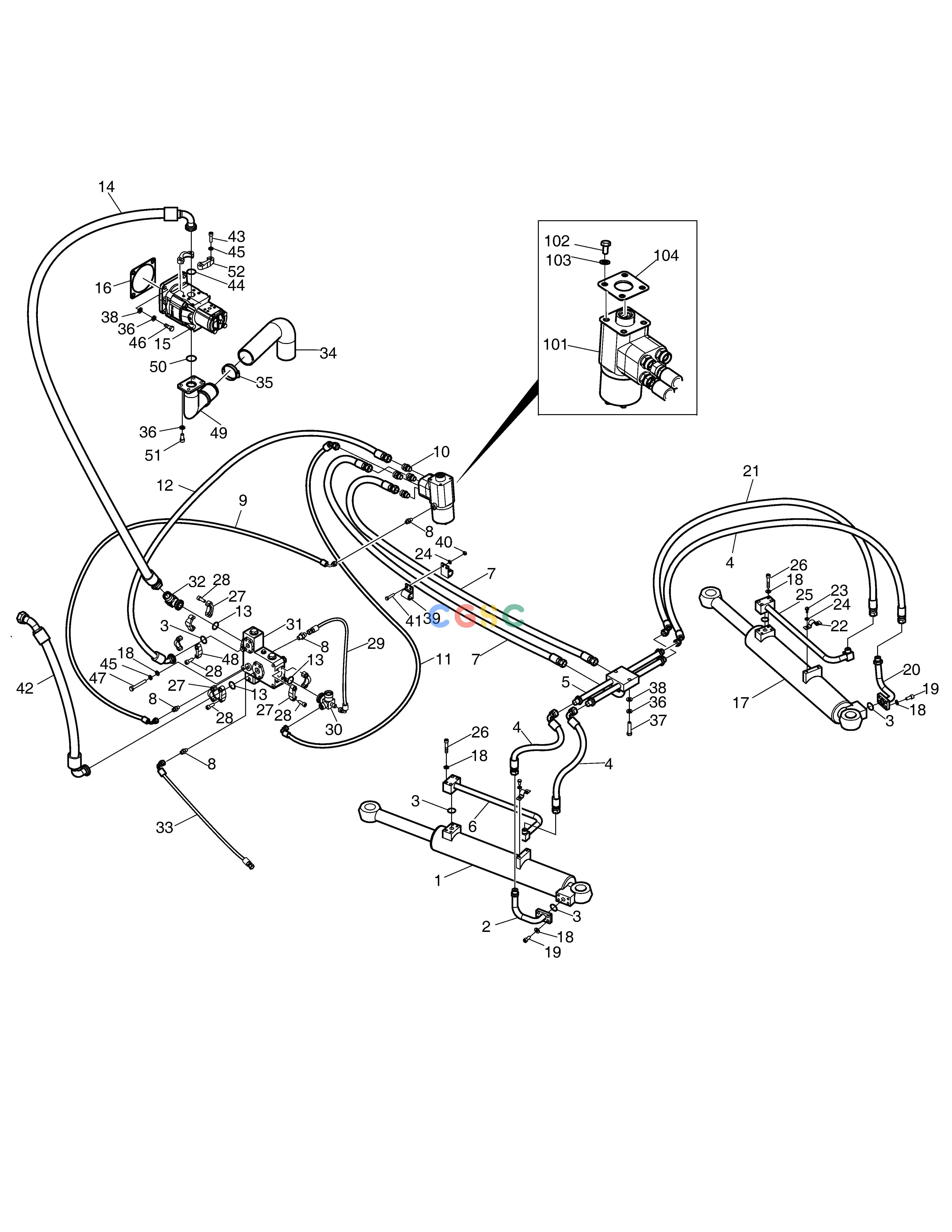 斗山零件查询STEERING PIPING-ZF T/M SD310 Doosan parts catalog online