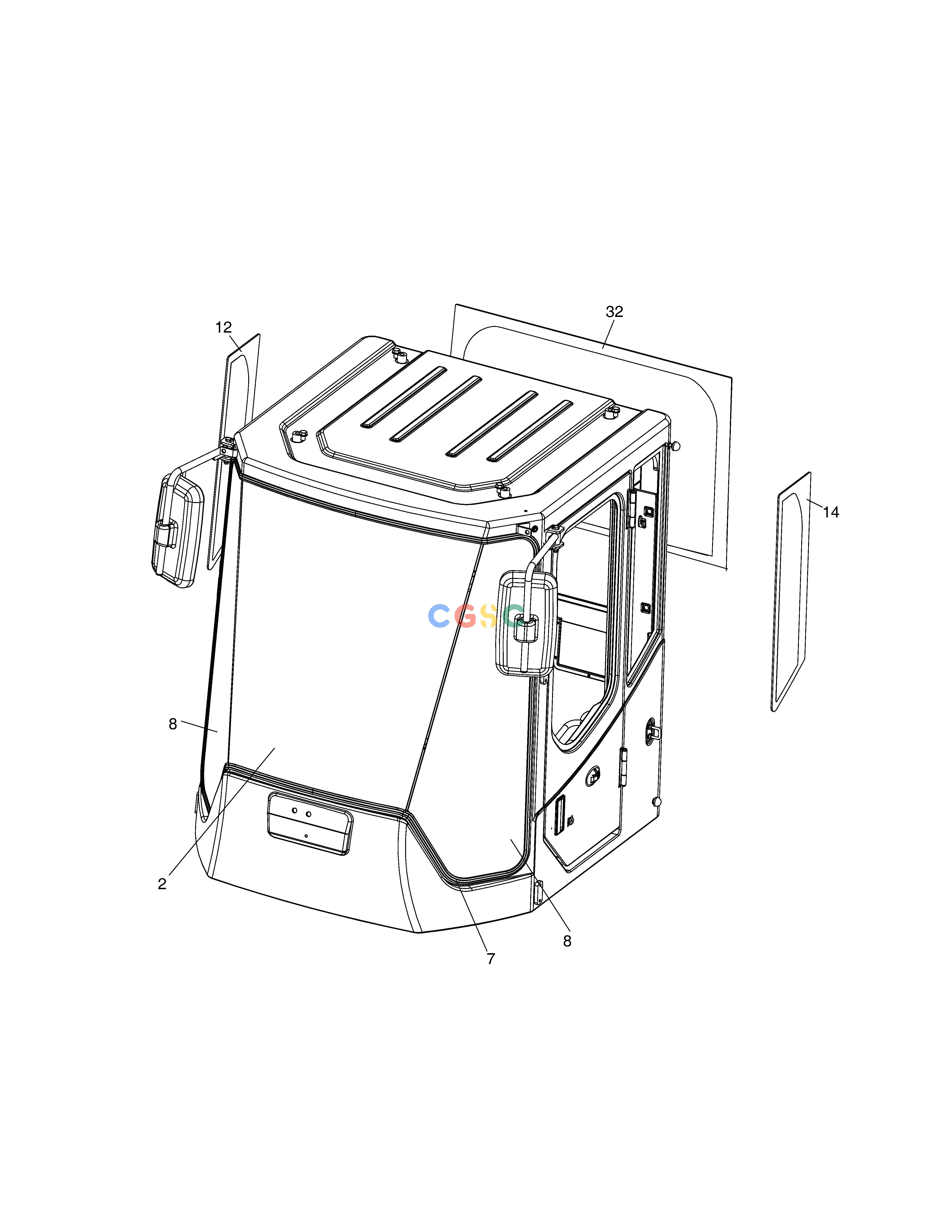 斗山零件查询CABIN(5) - GLASS SD310 Doosan parts catalog online
