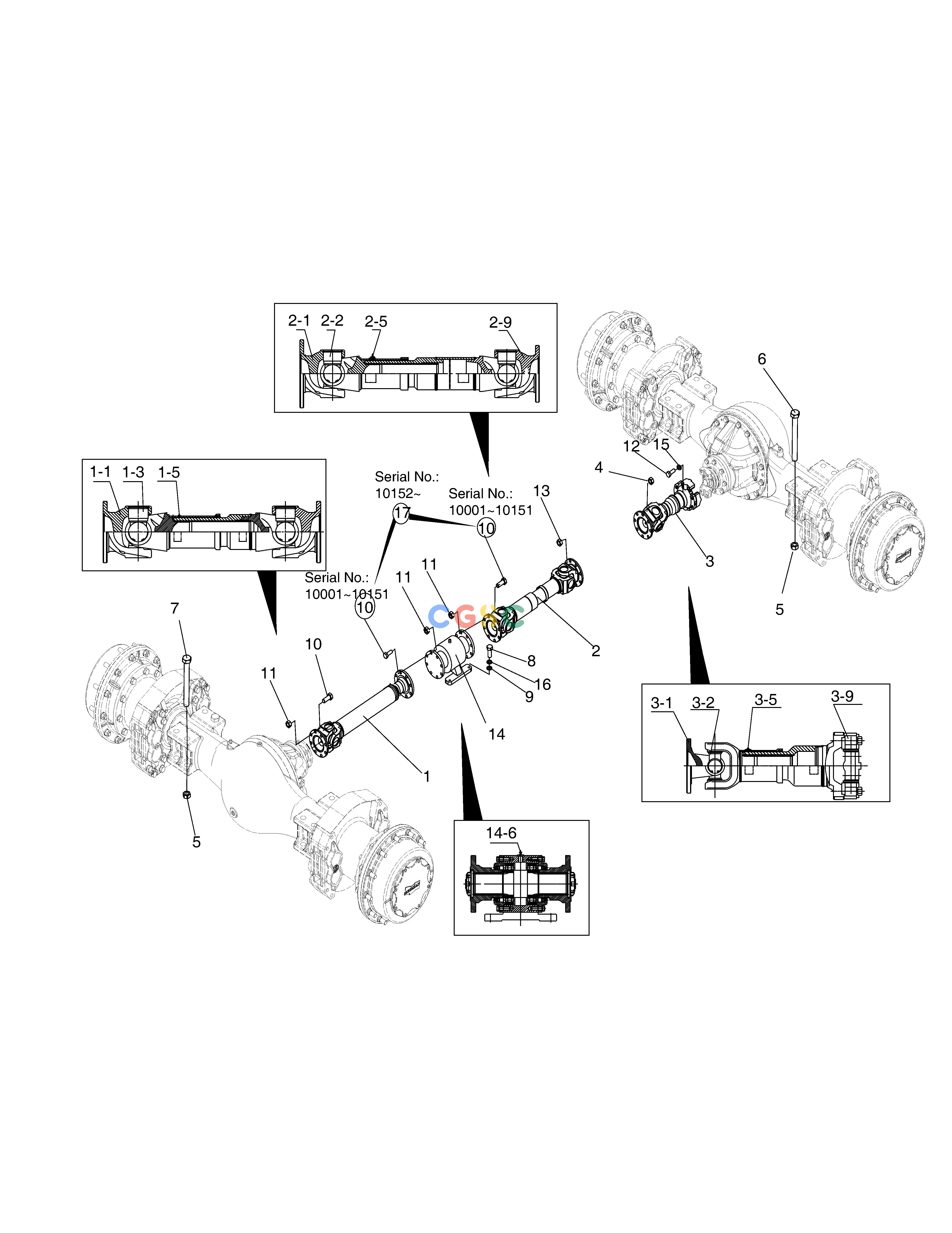 斗山零件查询AXLE & DRIVE SHAFT-ZF T/M SD310 Doosan parts catalog online