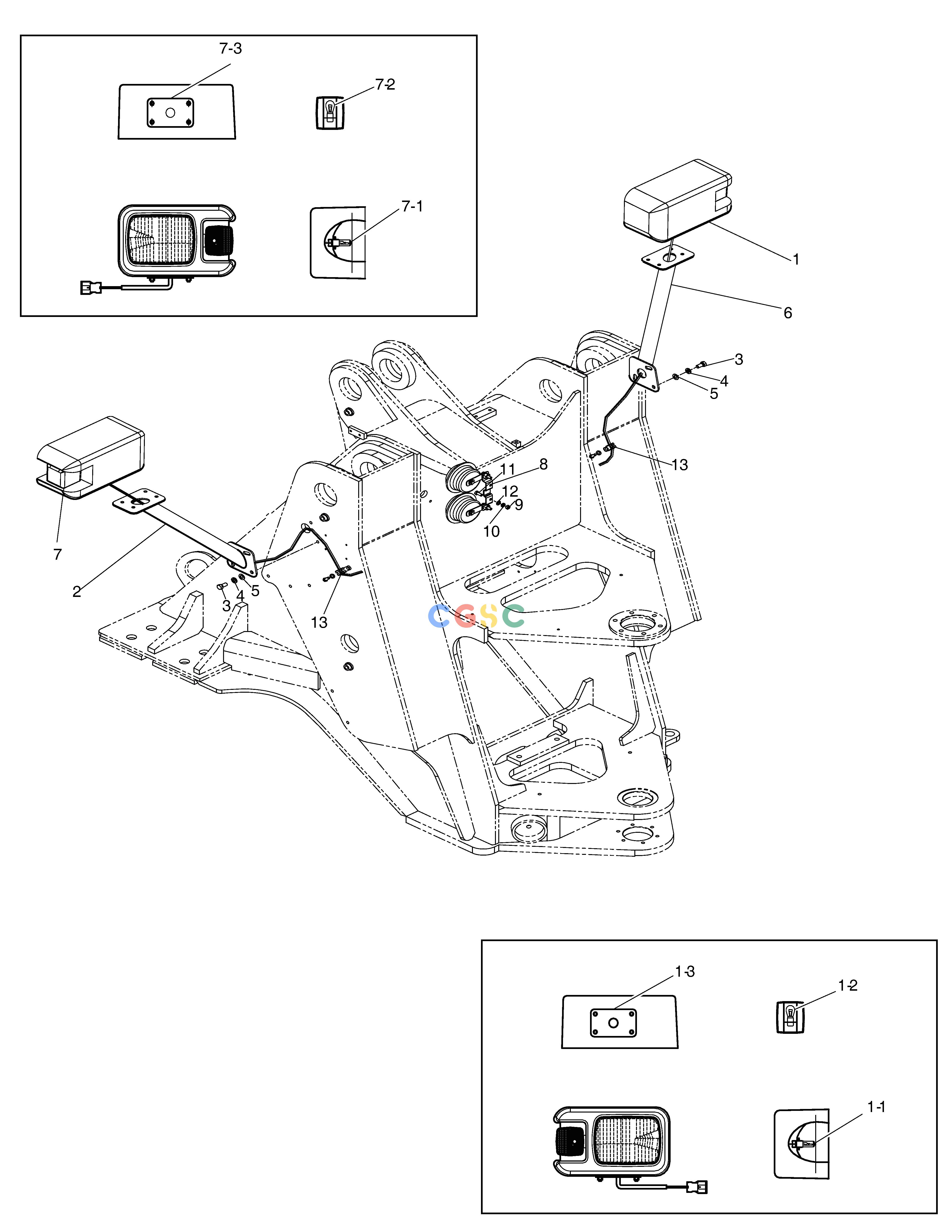 斗山零件查询ELECTRIC PARTS(5) - FRONT FRAME SD310 Doosan parts catalog online