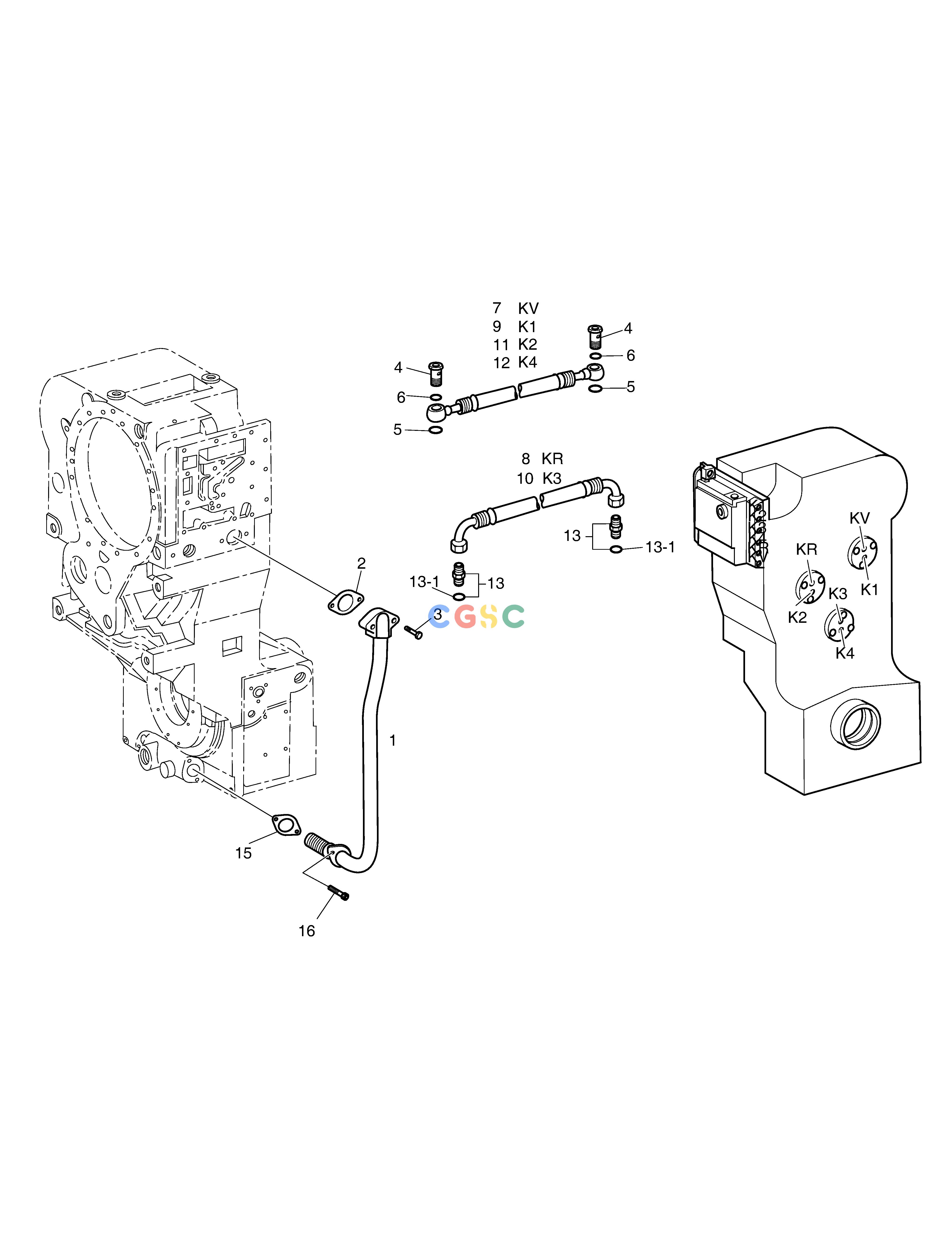 斗山零件查询TRANSMISSION-OIL PIPE-ZF T/M SD310 Doosan parts catalog online