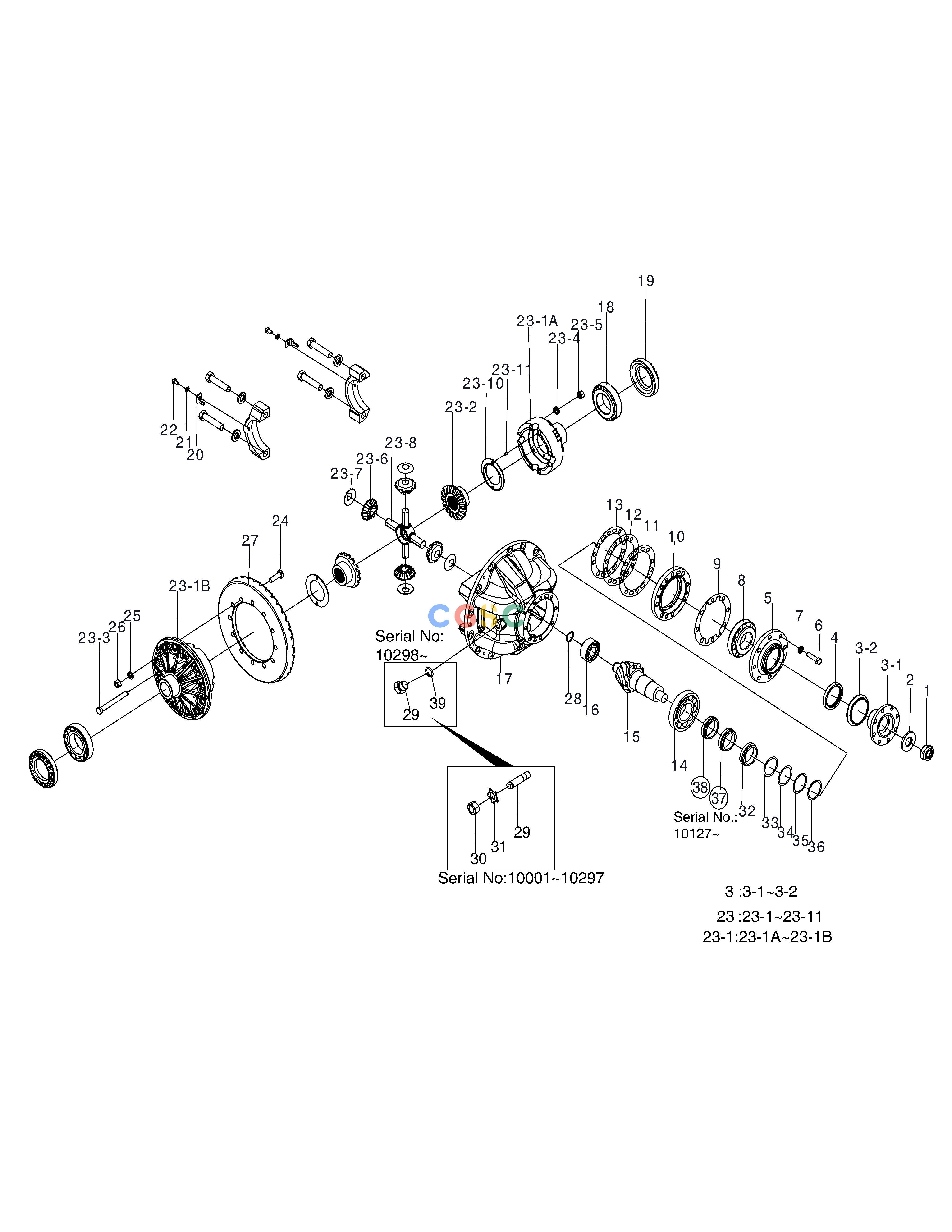 斗山零件查询AXLE ASS'Y - MAIN TRANSMISSION(DISD) SD310 Doosan parts catalog online