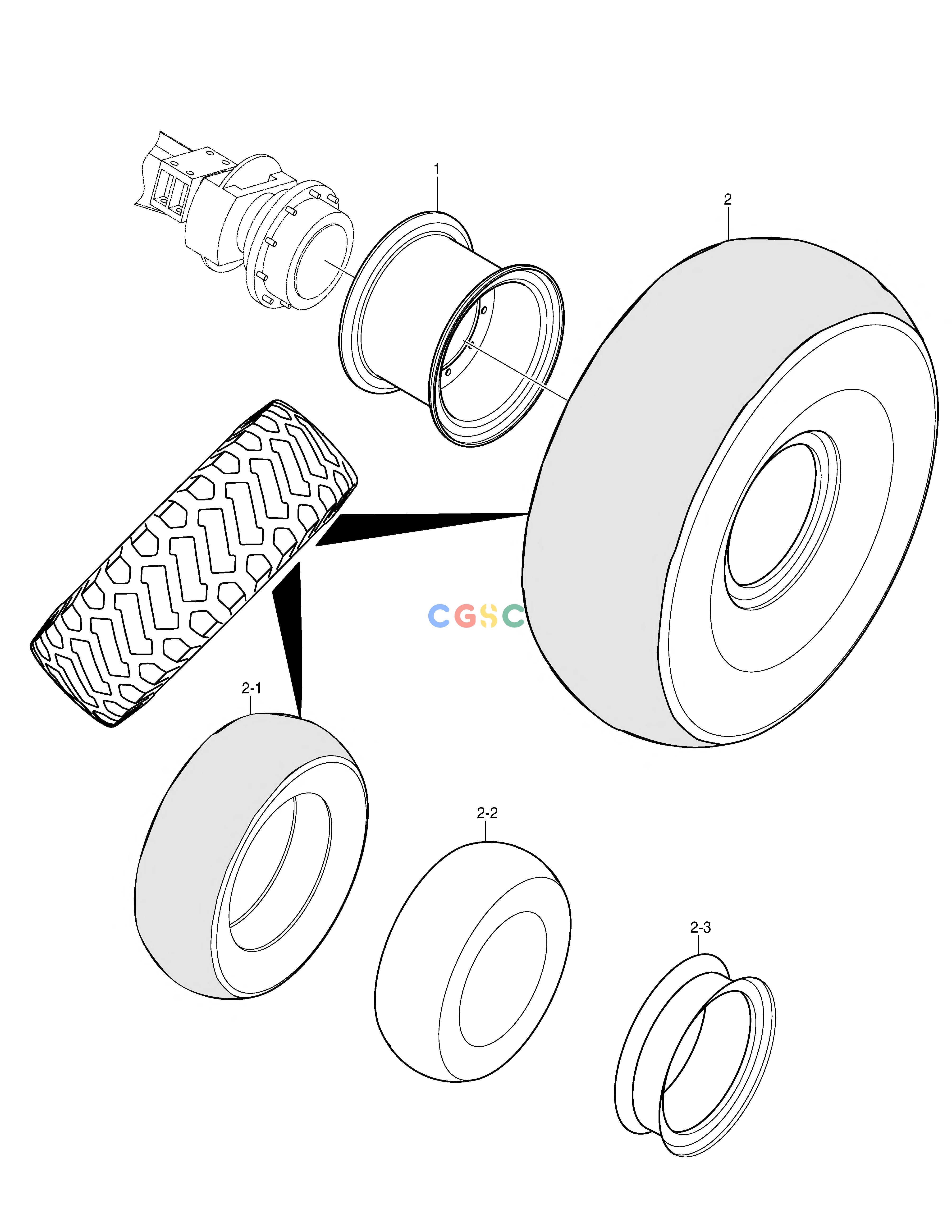 斗山零件查询TIRE&RIM ASS'Y（FOR DESERT） SD310 Doosan parts catalog online
