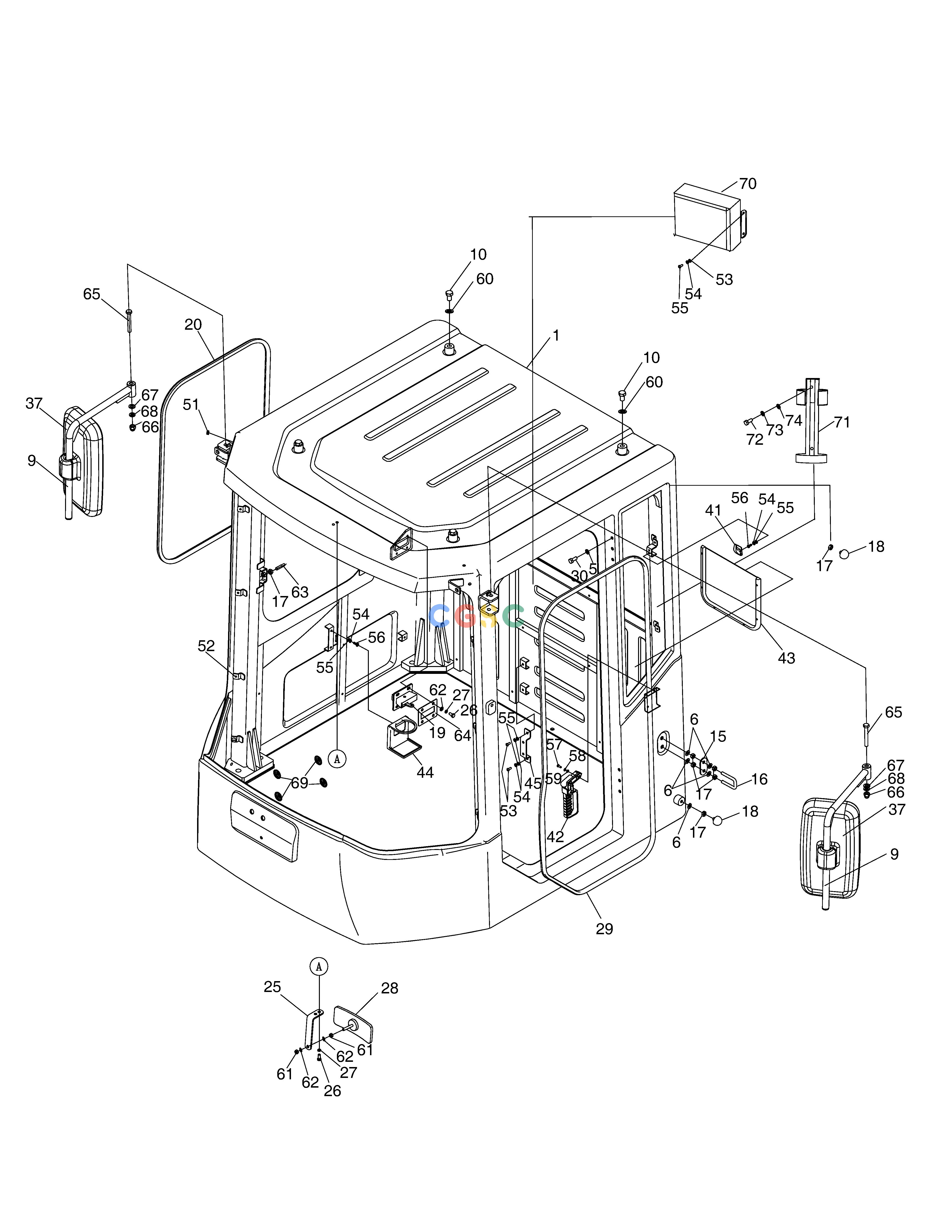 斗山零件查询CABIN(1) - BODY;TINED SD310 Doosan parts catalog online