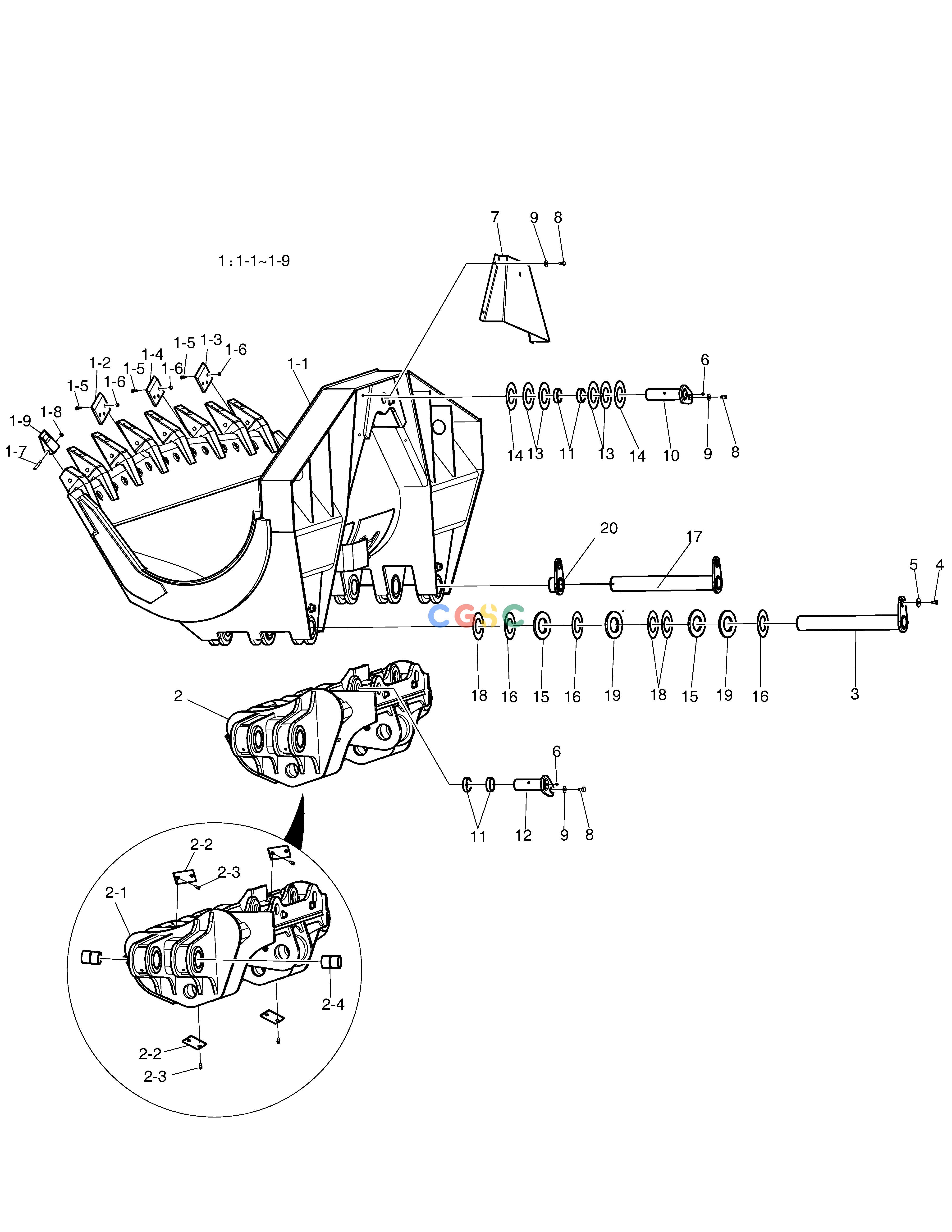 斗山零件查询BUCKET ASS'Y-DISCHARGE SIDE SD310 Doosan parts catalog online