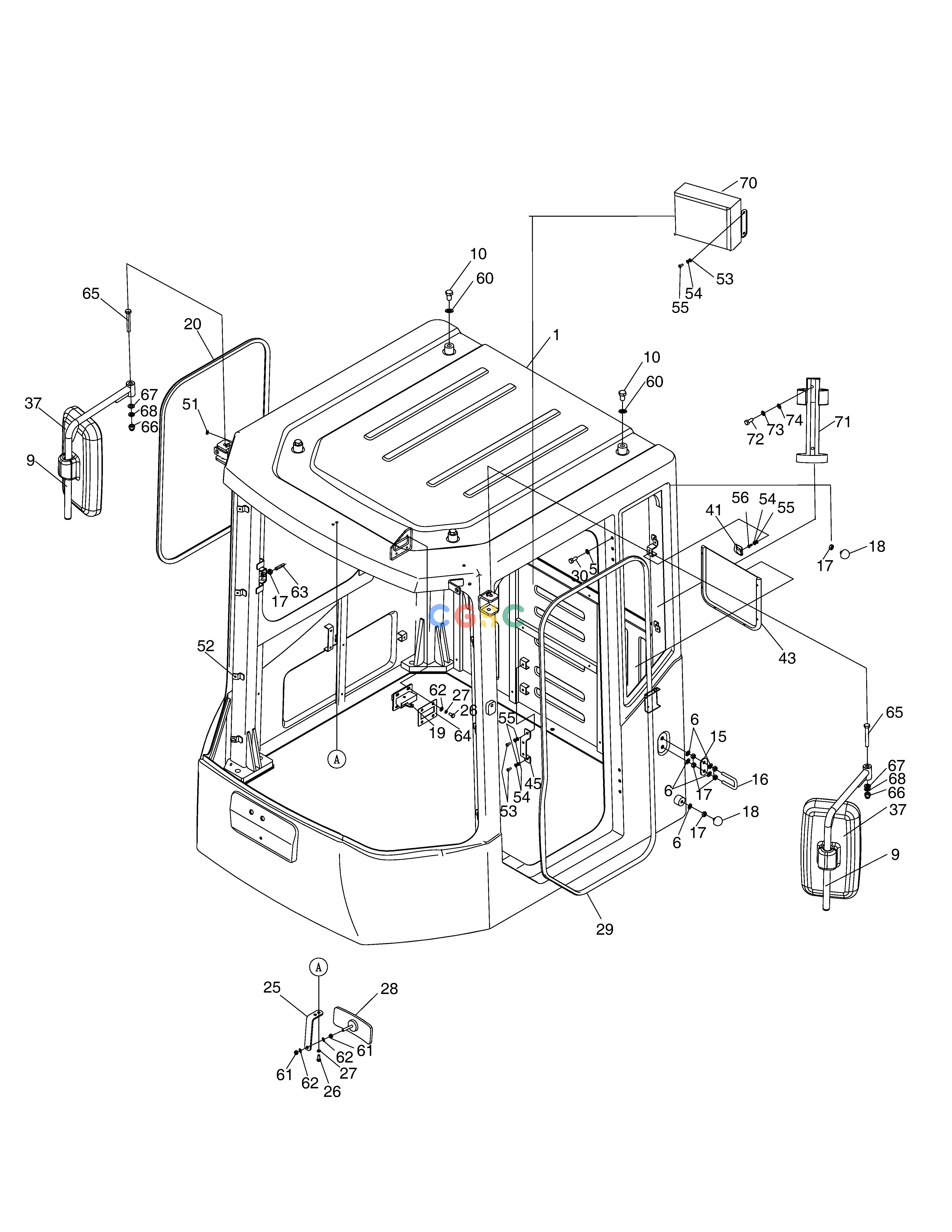 斗山零件查询CABIN(1) - BODY;ROPS SD310 Doosan parts catalog online