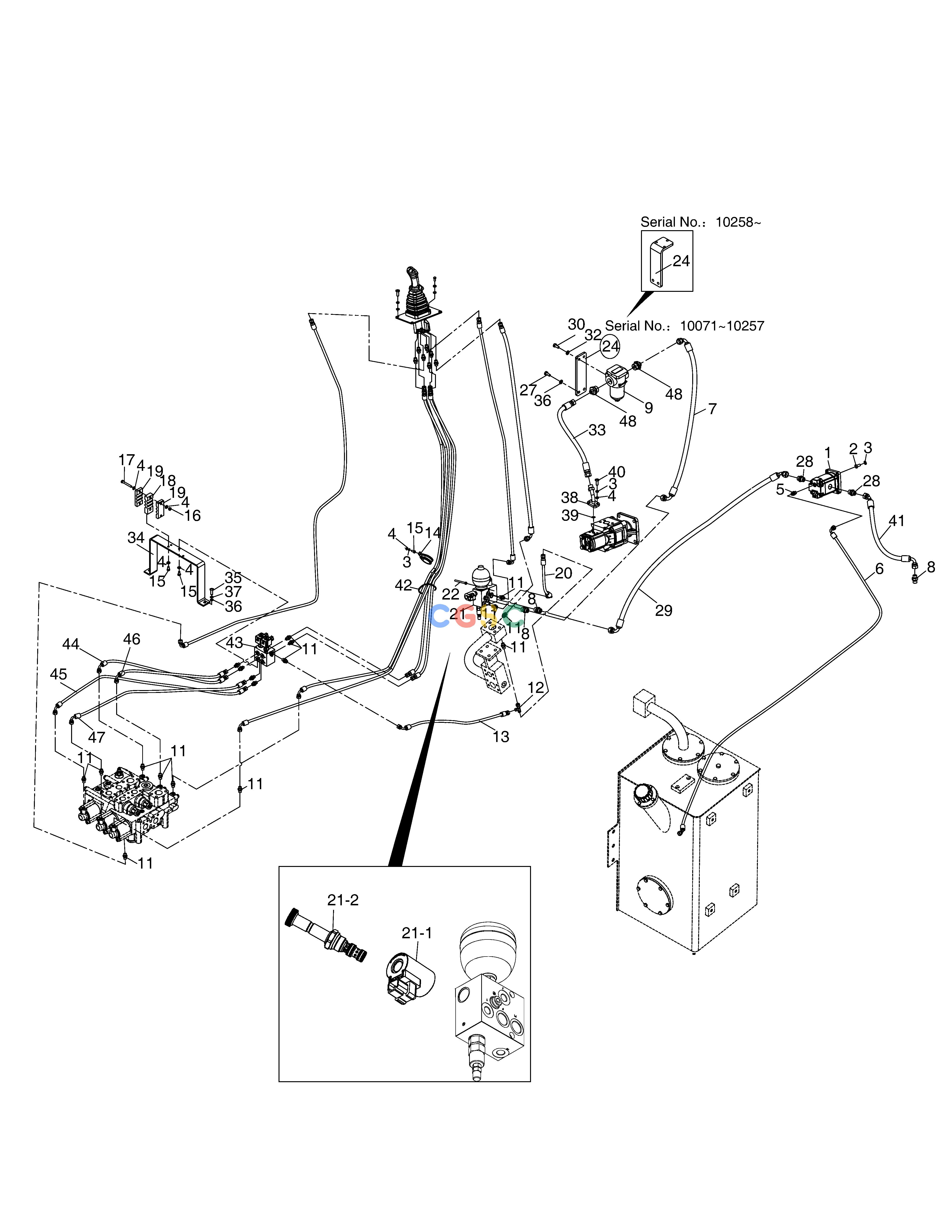 斗山零件查询PILOT PIPING ASSY(2)-3SP-cabin SD310 Doosan parts catalog online
