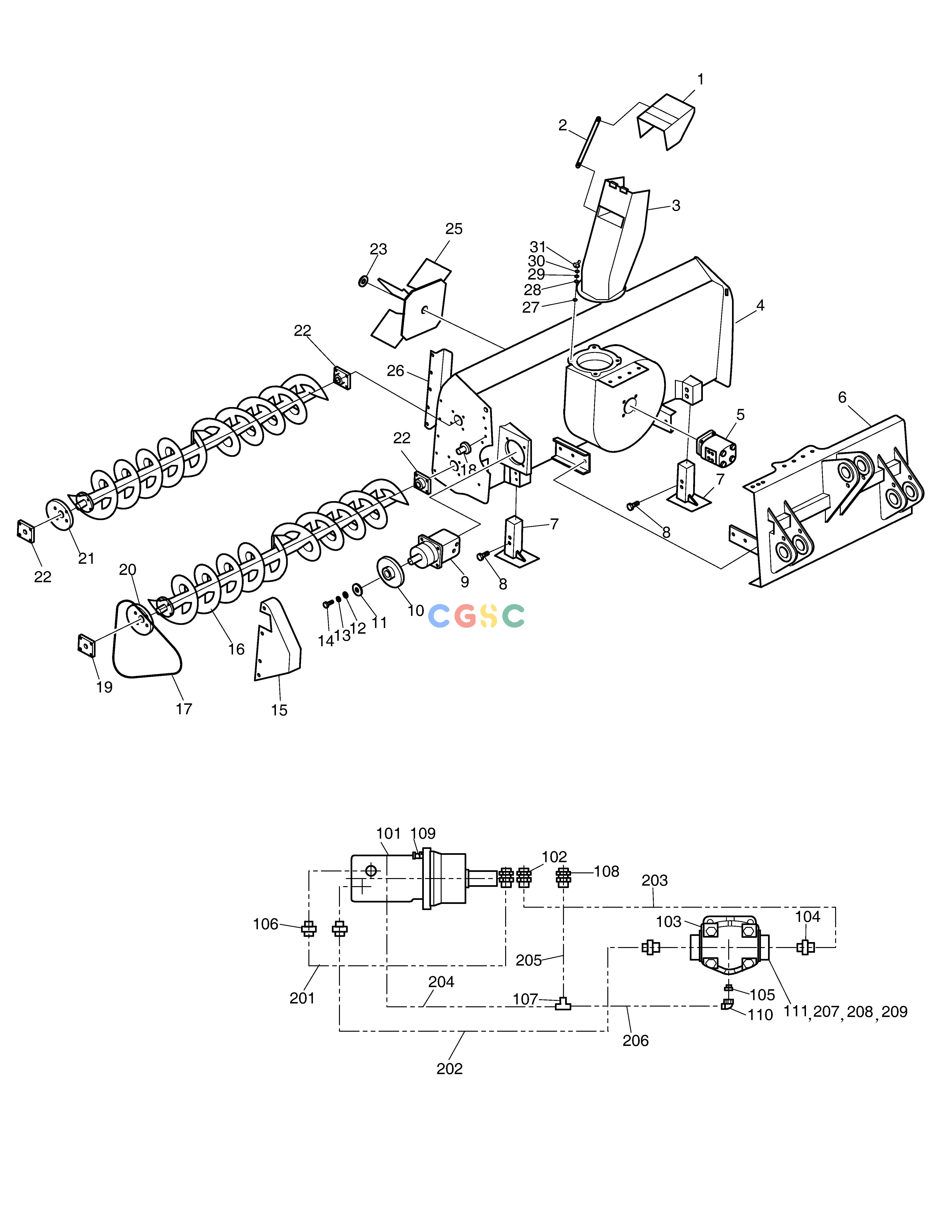 斗山零件查询SNOW BLOWER-DUAL SHAFT & QC SD310 Doosan parts catalog online