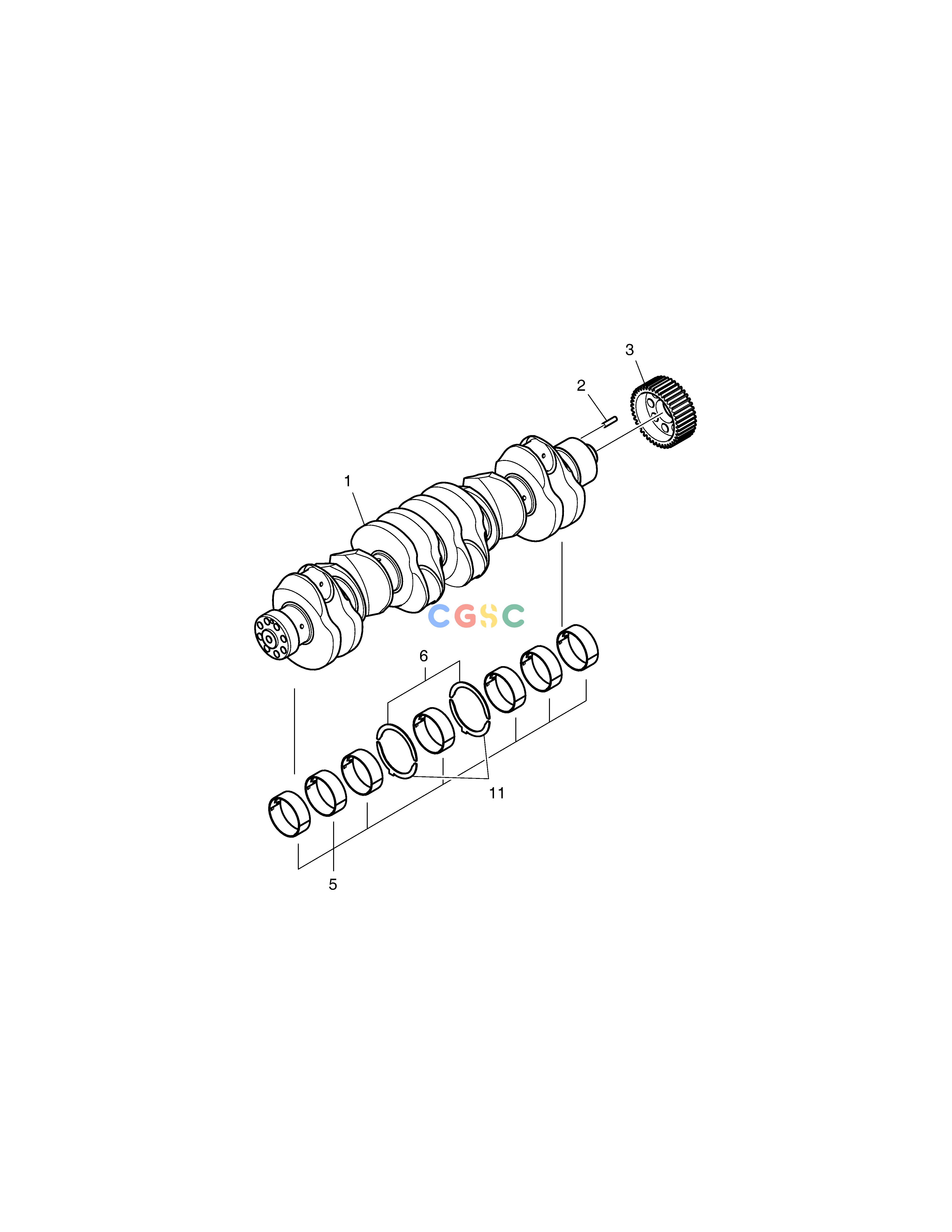 斗山零件查询CRANK SHAFT DX380LC-3(OCEANIA) Doosan parts catalog online