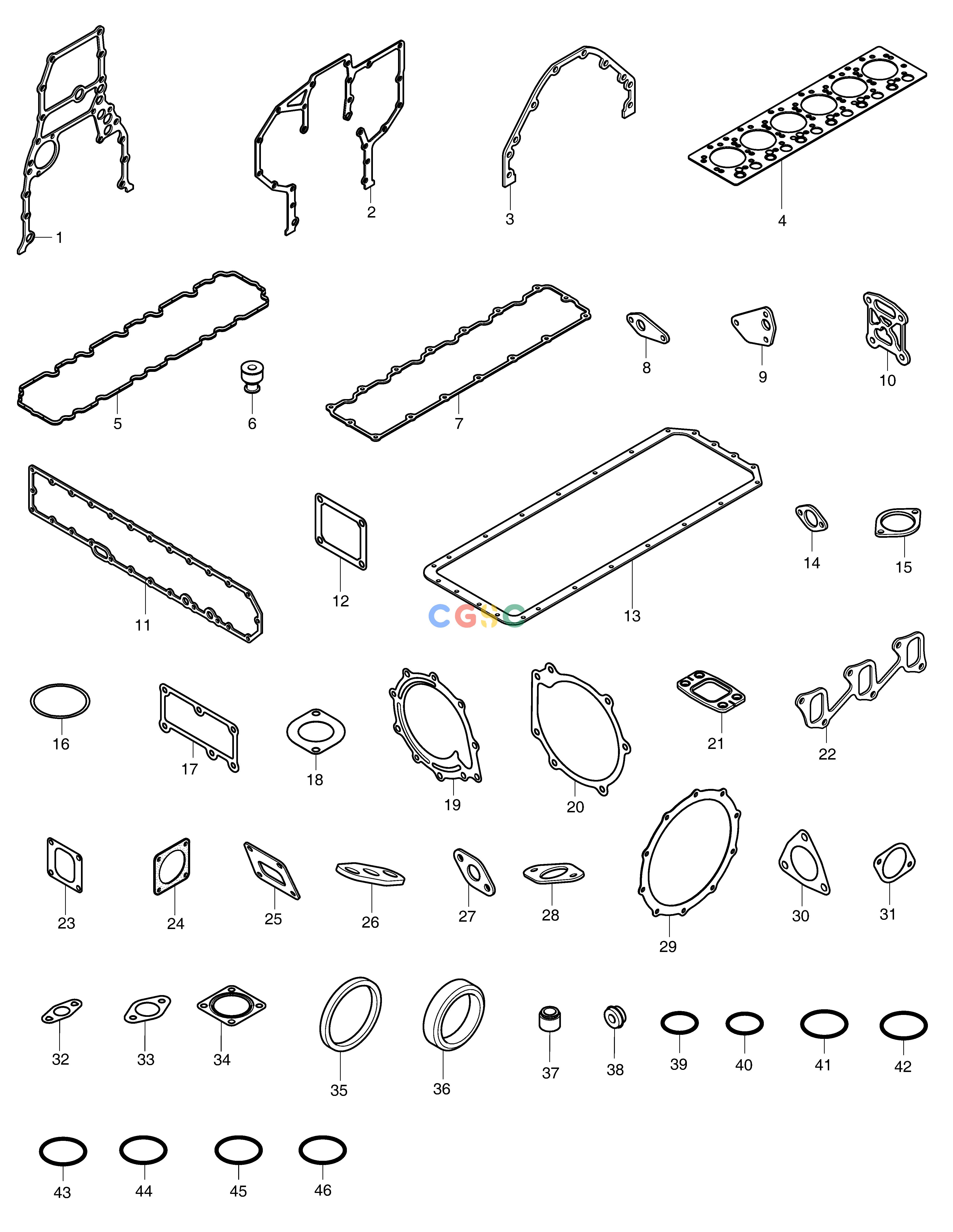 斗山零件查询OVER HAUL GASKET KIT - ALL DX380LC-3(OCEANIA) Doosan parts catalog online
