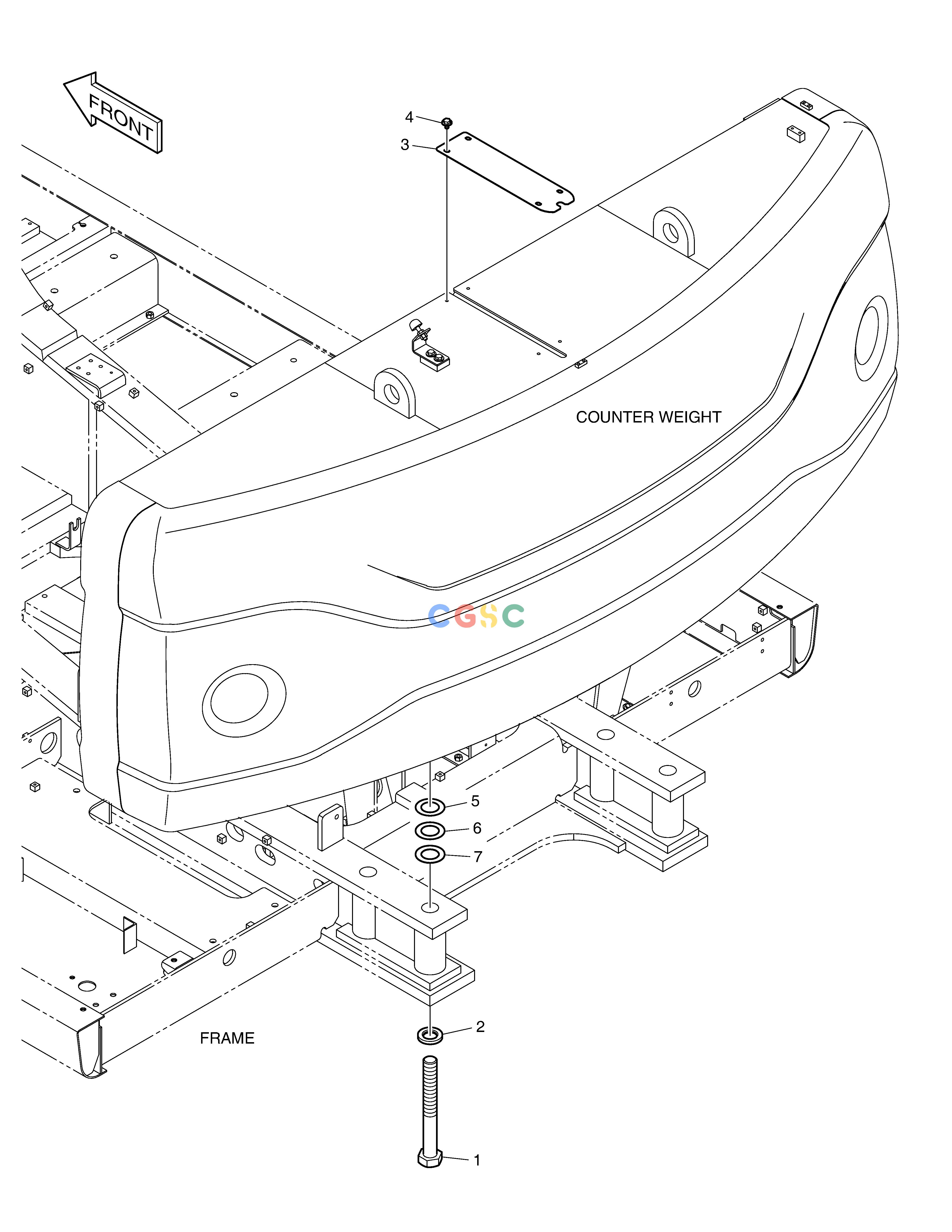 斗山零件查询COUNTER WEIGHT MOUNTING DX380LC-3(OCEANIA) Doosan parts catalog online