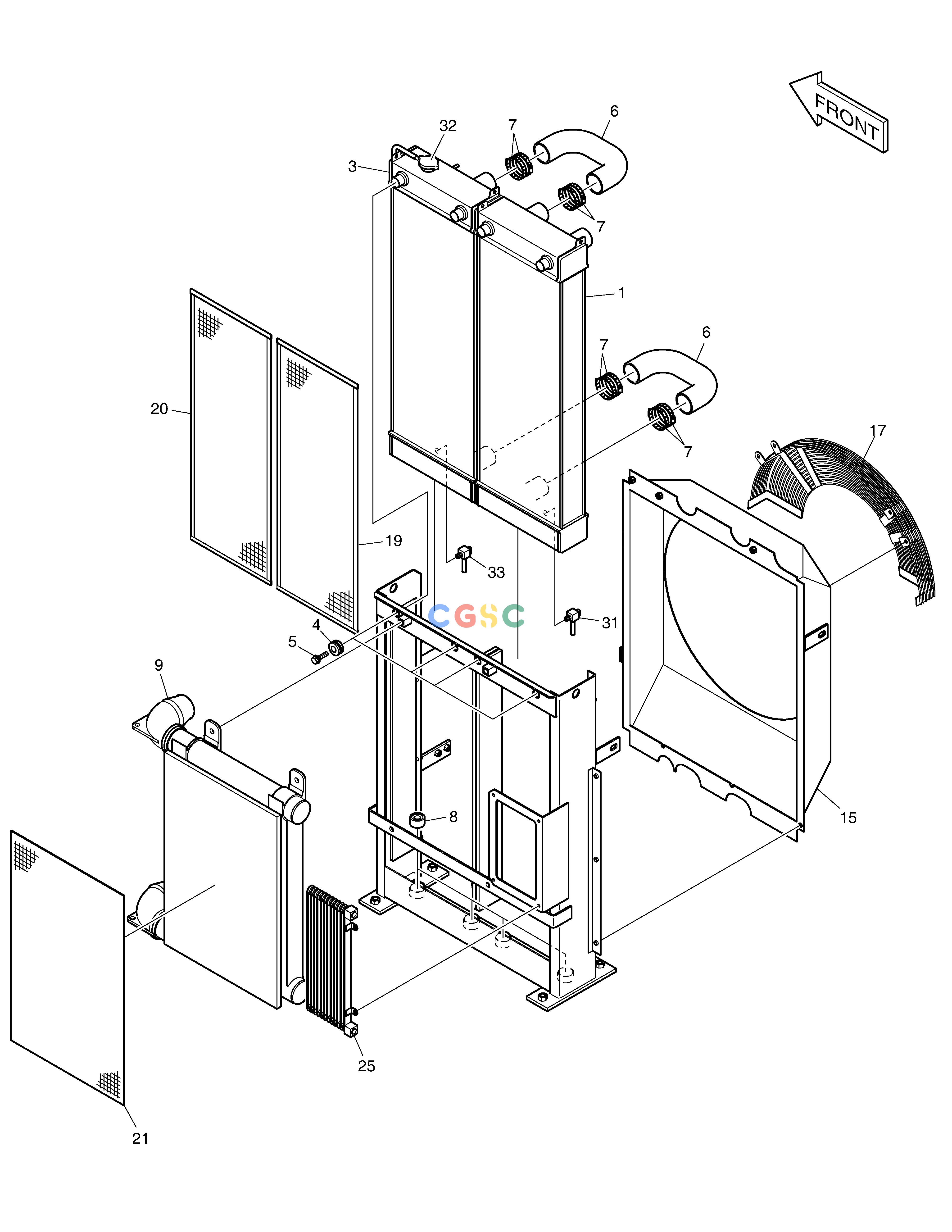 斗山零件查询RADIATOR DX380LC-3(OCEANIA) Doosan parts catalog online