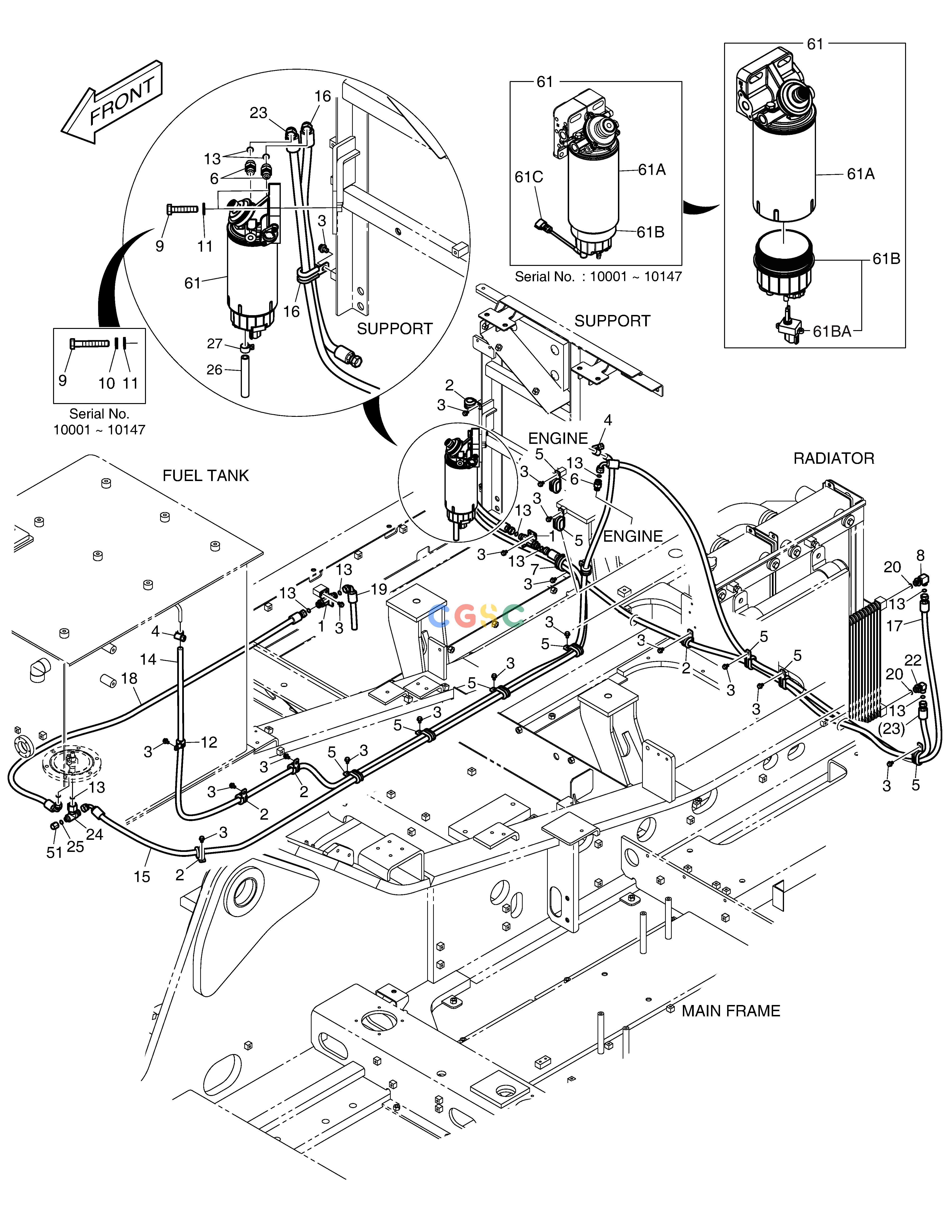 斗山零件查询FUEL PIPING DX380LC-3(OCEANIA) Doosan parts catalog online