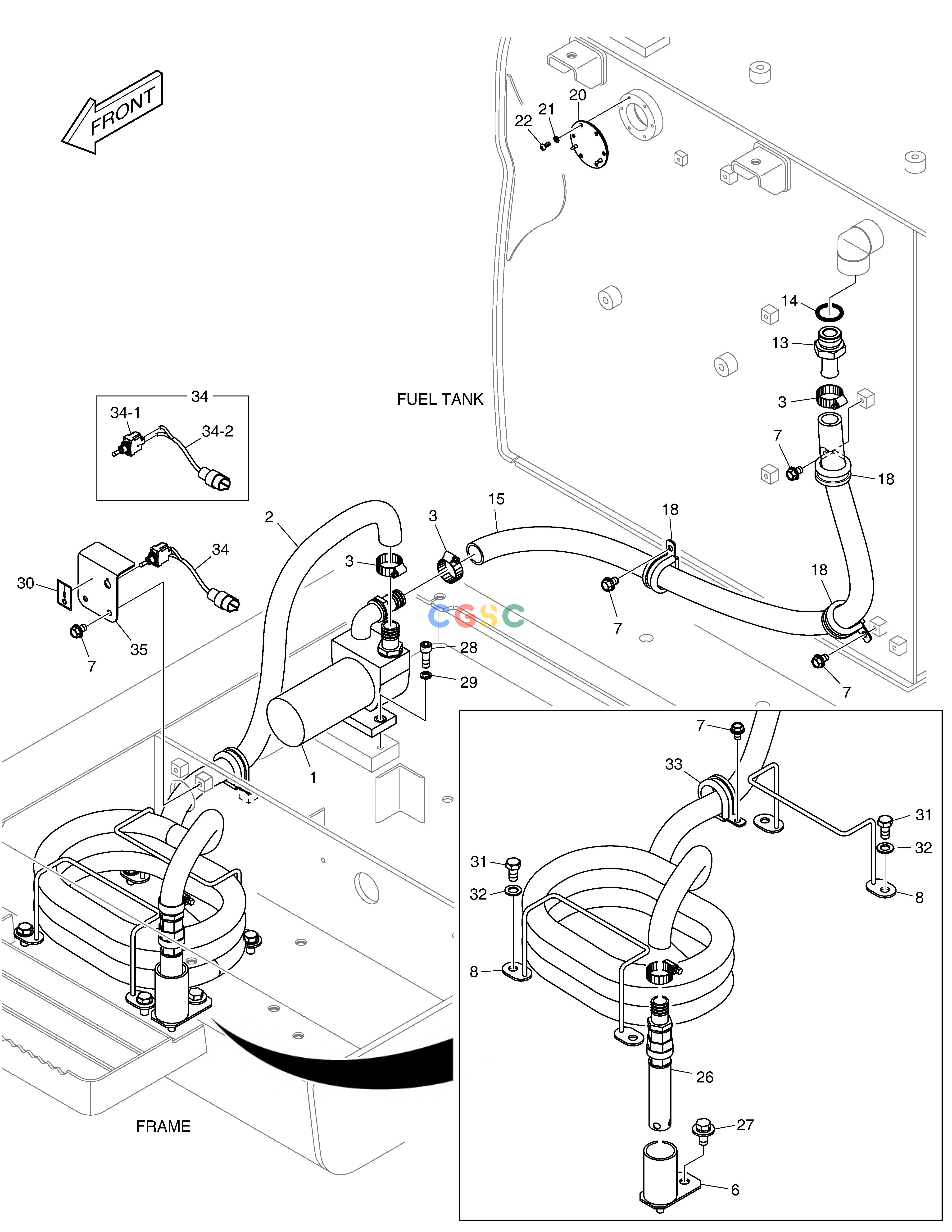 斗山零件查询FUEL FILLER PUMP DX380LC-3(OCEANIA) Doosan parts catalog online