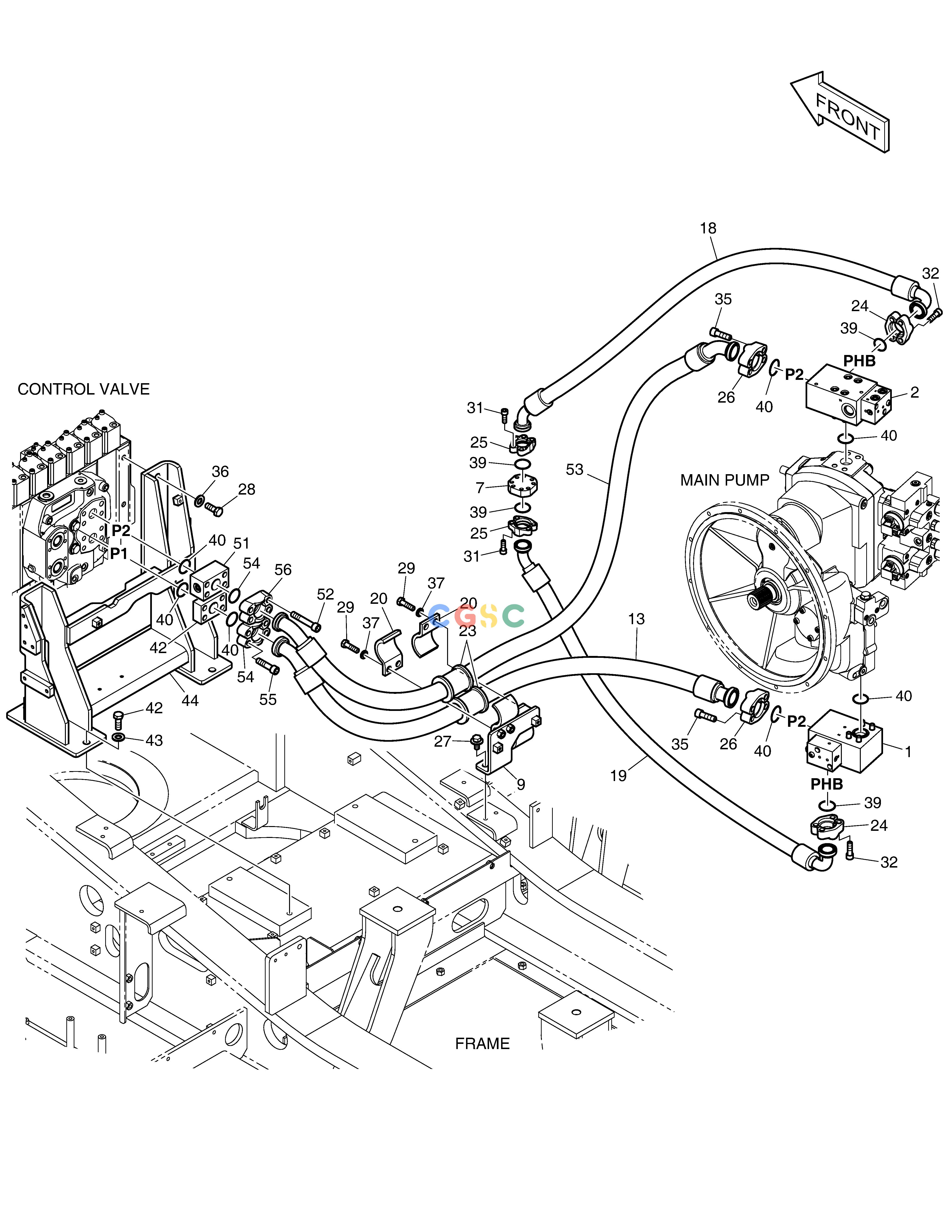 斗山零件查询MAIN PIPING(1) - PUMP DX380LC-3(OCEANIA) Doosan parts catalog online