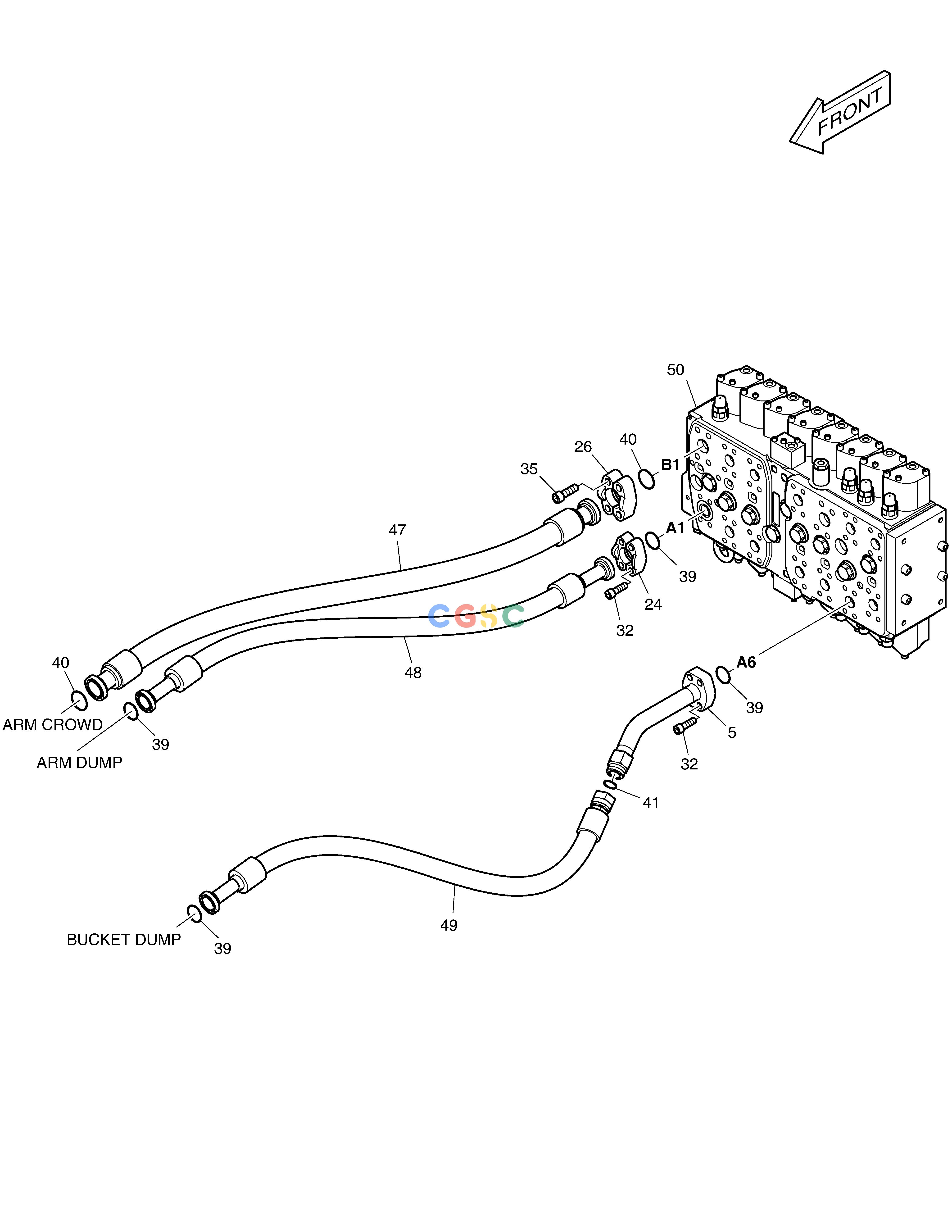 斗山零件查询MAIN PIPING(3) - ARM & BUCKET DX380LC-3(OCEANIA) Doosan parts catalog online