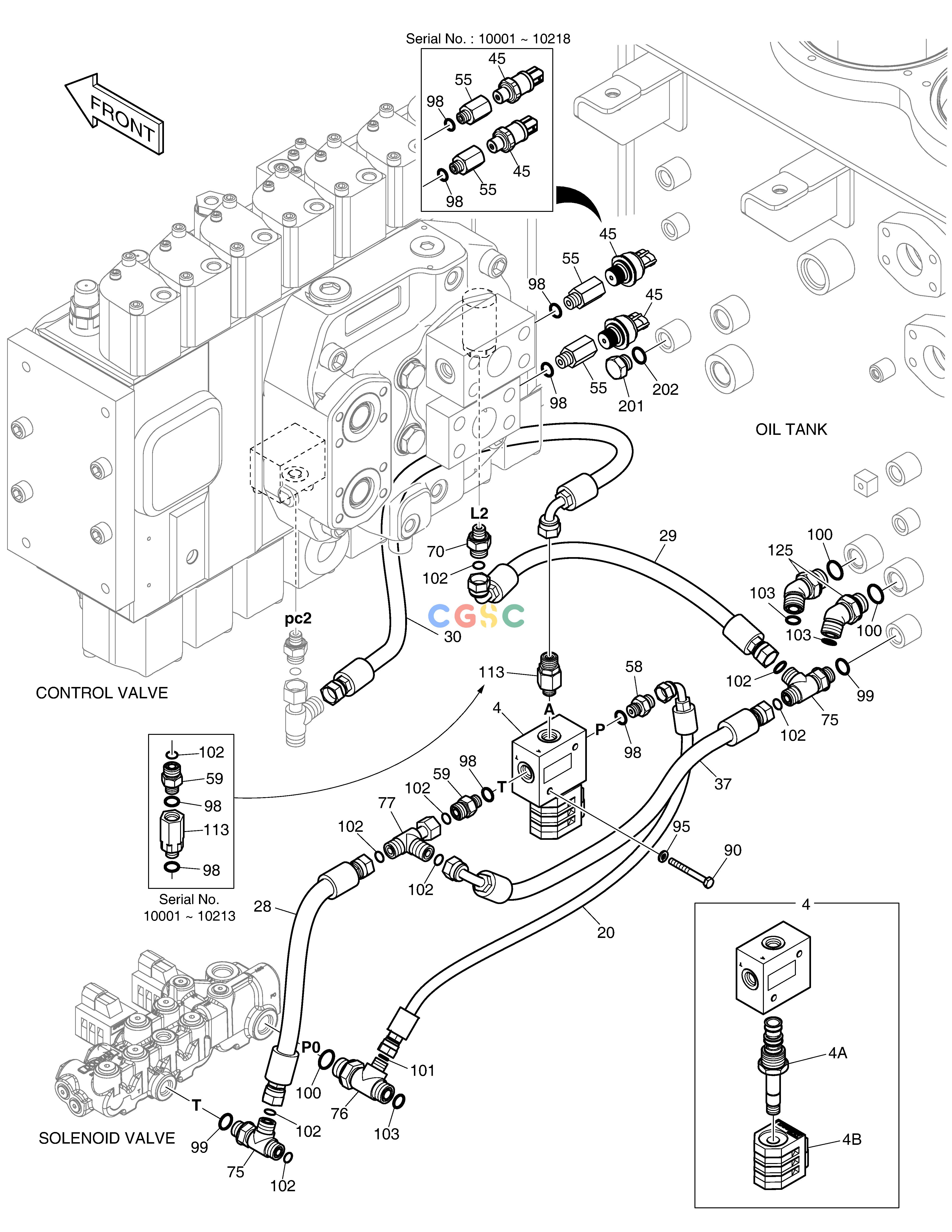 斗山零件查询PILOT PIPING(2) DX380LC-3(OCEANIA) Doosan parts catalog online