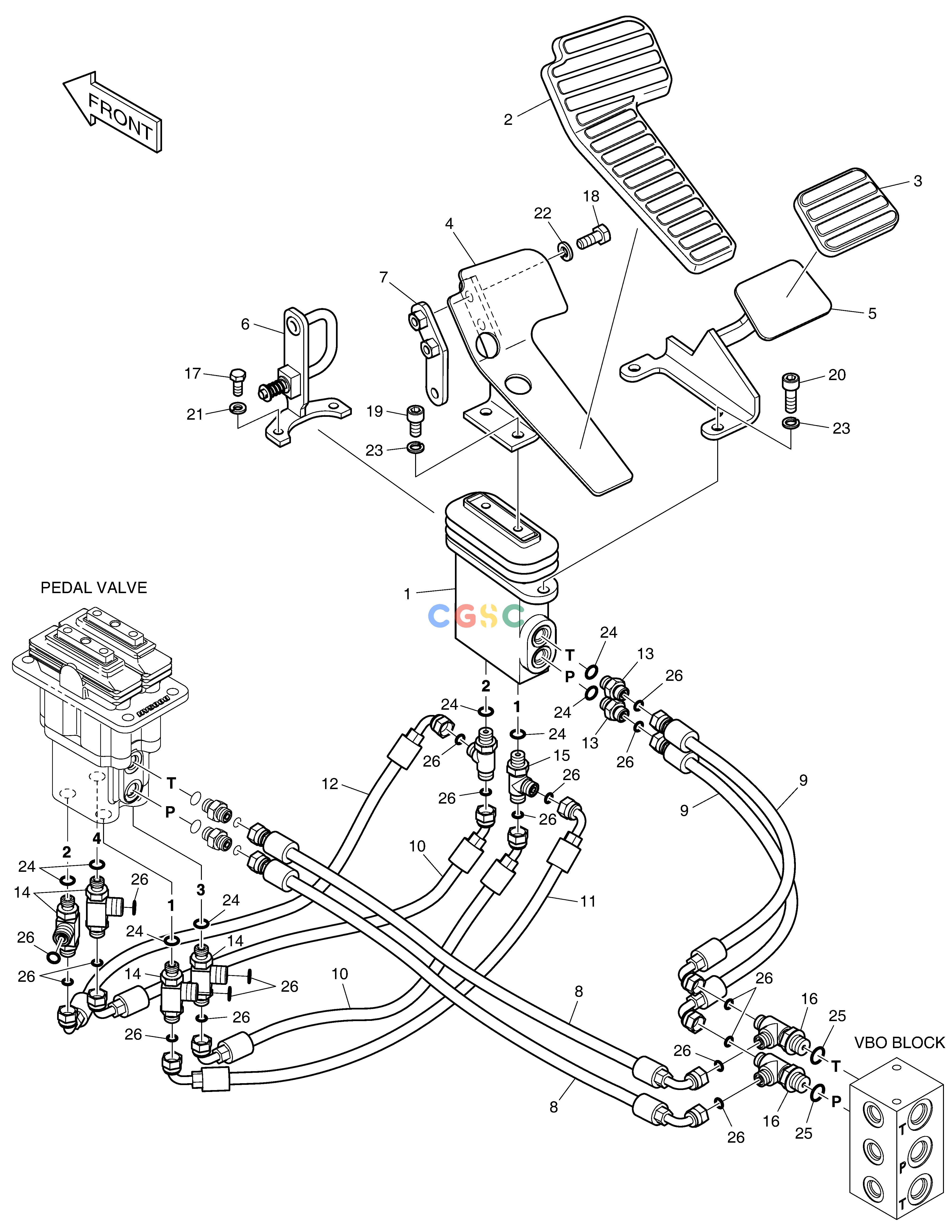 斗山零件查询PILOT PIPING - STRAIGHT TRAVEL DX380LC-3(OCEANIA) Doosan parts catalog online