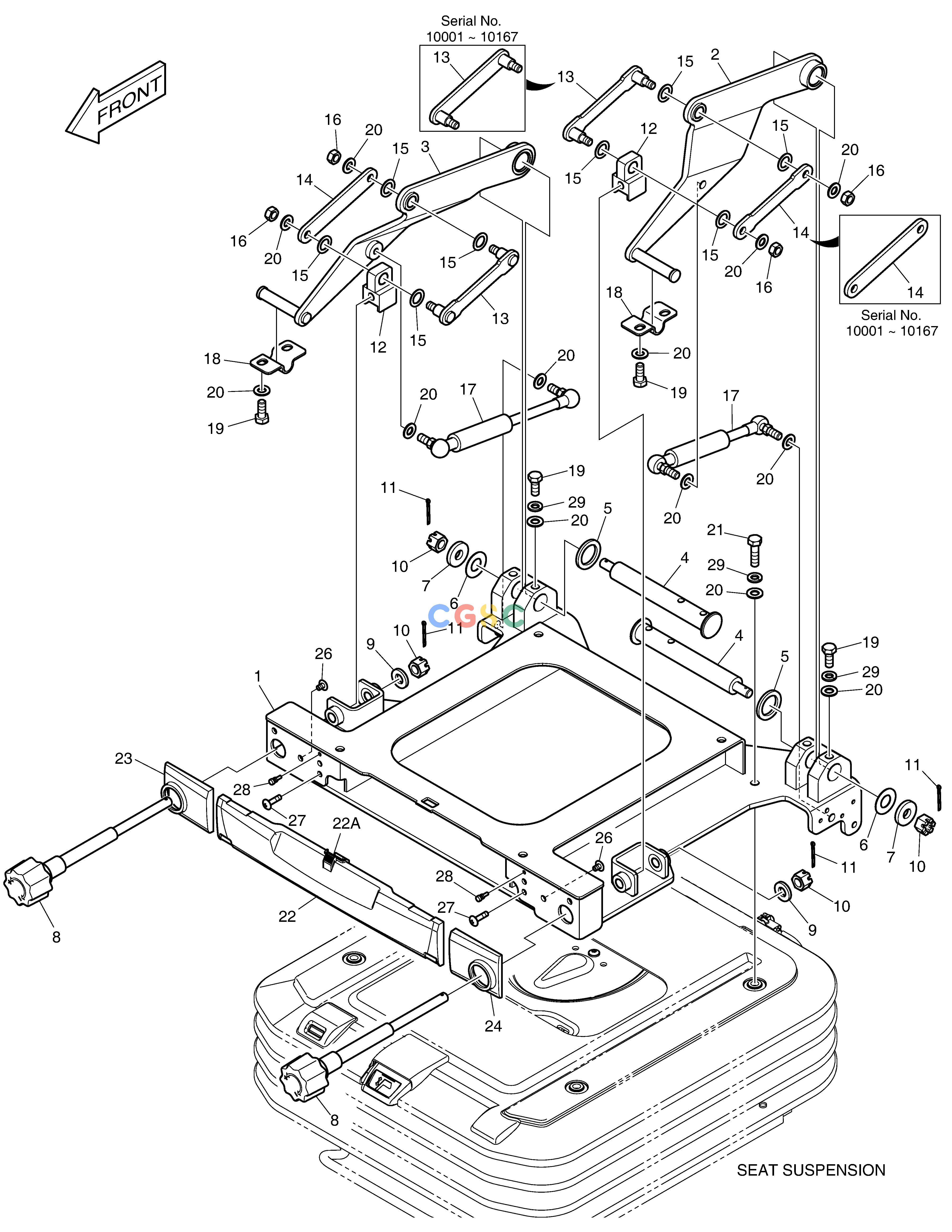 斗山零件查询SEAT SLIDING PLATE DX380LC-3(OCEANIA) Doosan parts catalog online