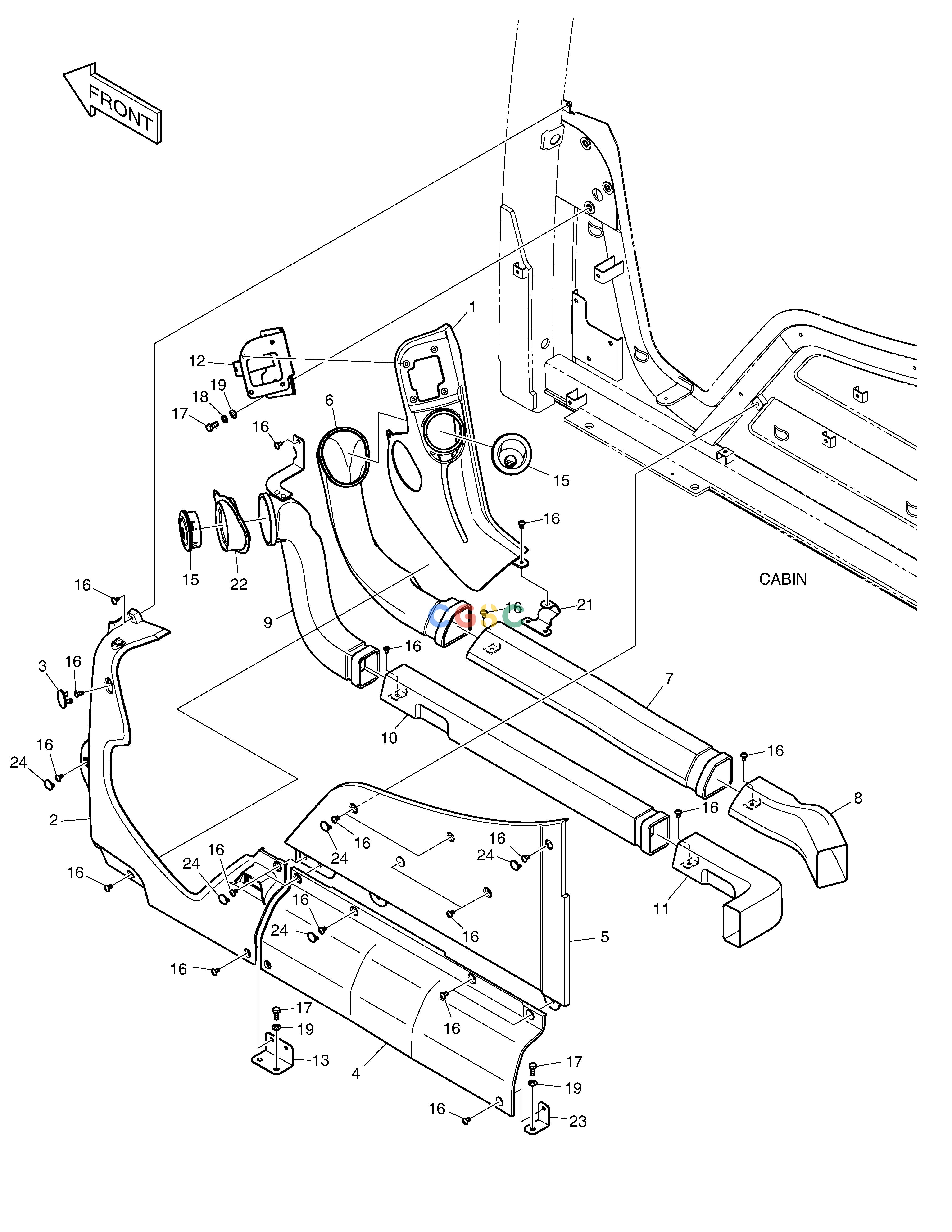 斗山零件查询DUCT COVER DX380LC-3(OCEANIA) Doosan parts catalog online