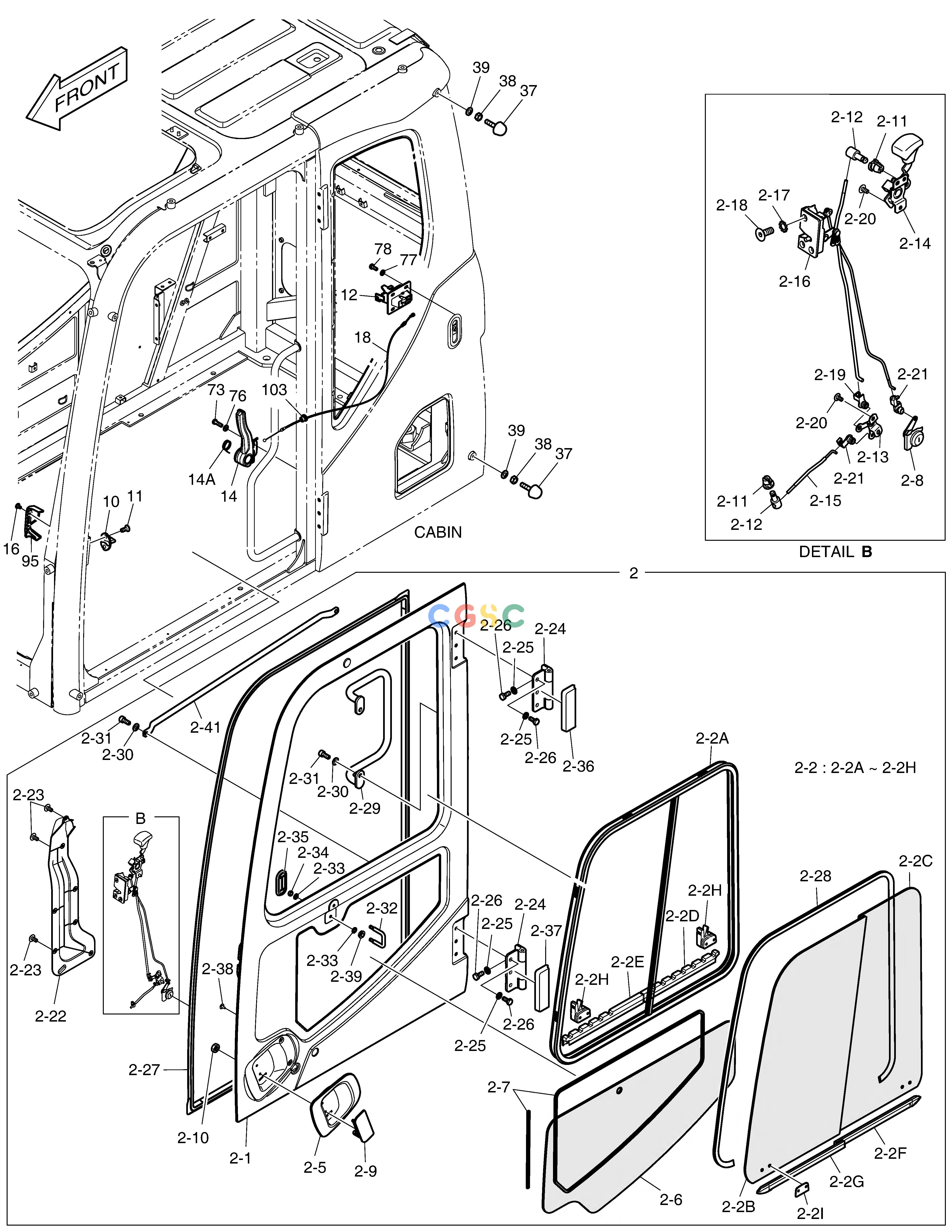 斗山零件查询CABIN(4) DX380LC-3(OCEANIA) Doosan parts catalog online