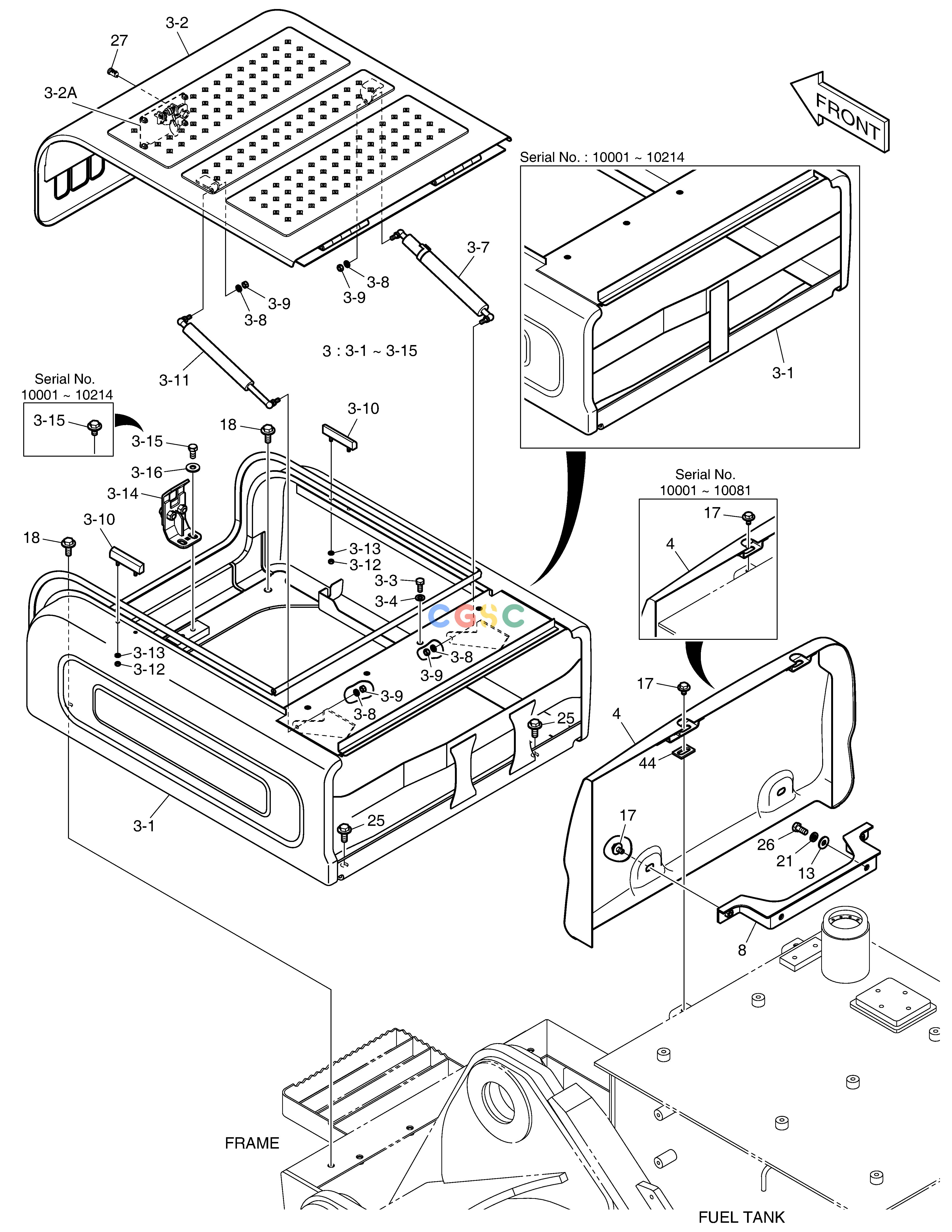 斗山零件查询BATTERY COVER DX380LC-3(OCEANIA) Doosan parts catalog online