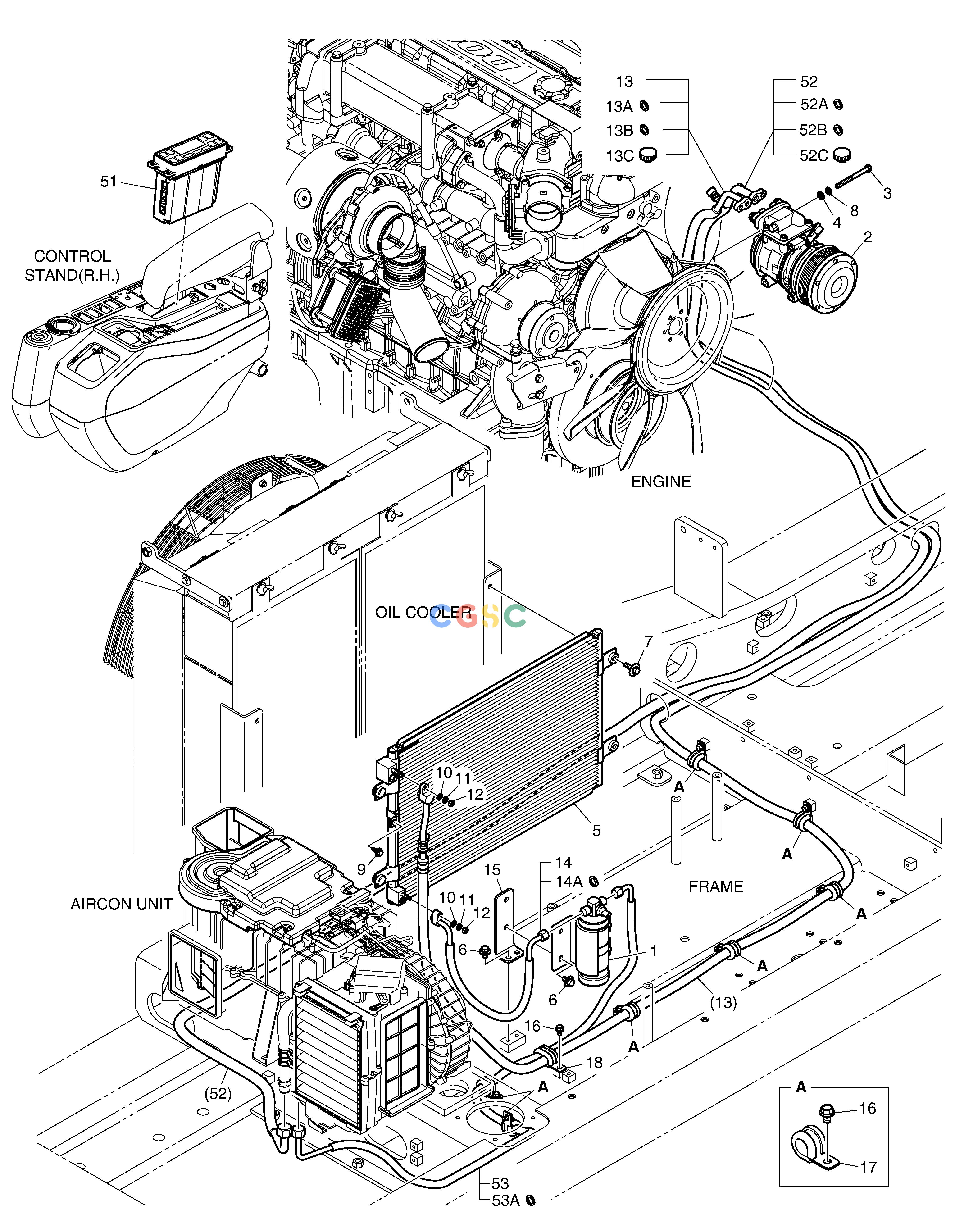 斗山零件查询AIRCONDITIONER(2) DX380LC-3(OCEANIA) Doosan parts catalog online