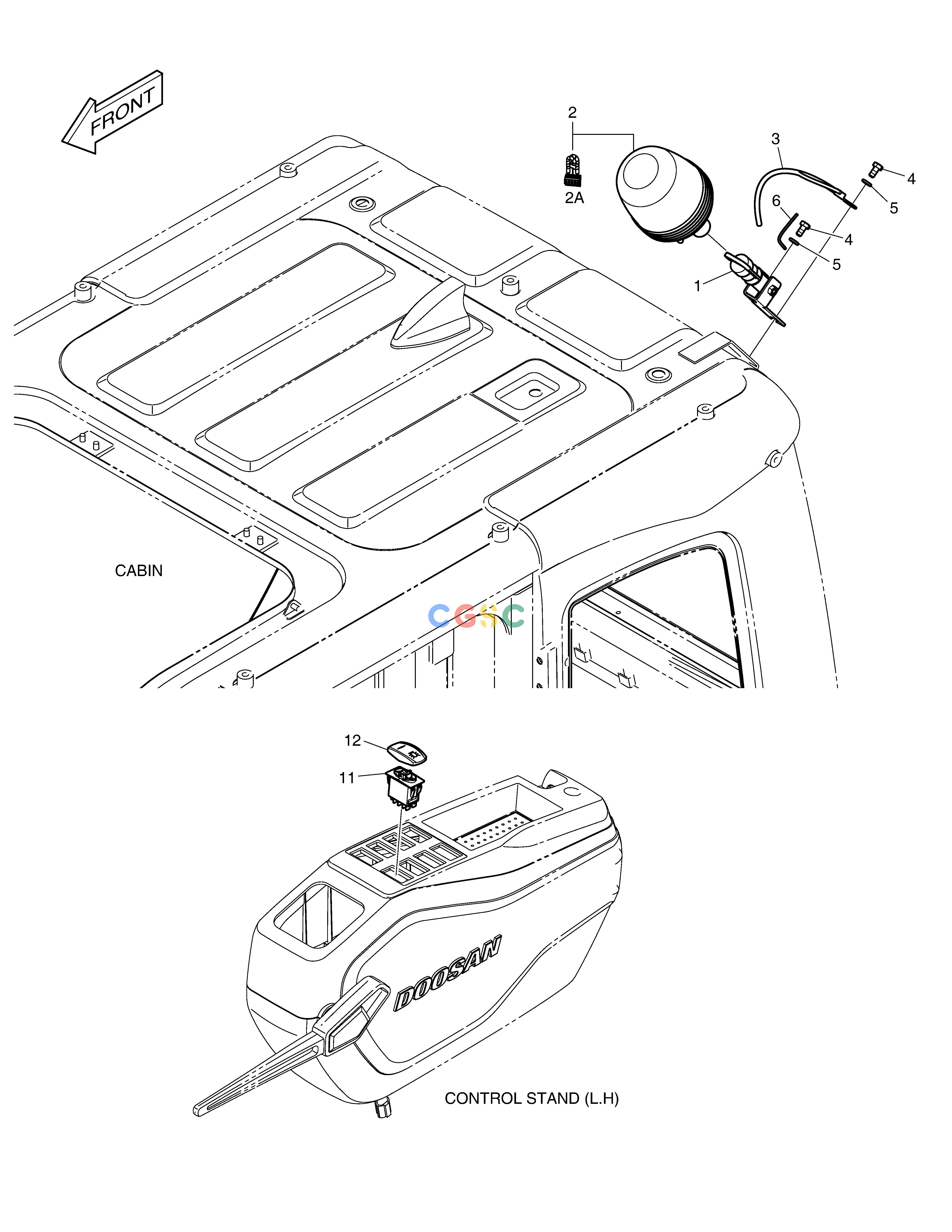 斗山零件查询ROTATING BEACON DX380LC-3(OCEANIA) Doosan parts catalog online
