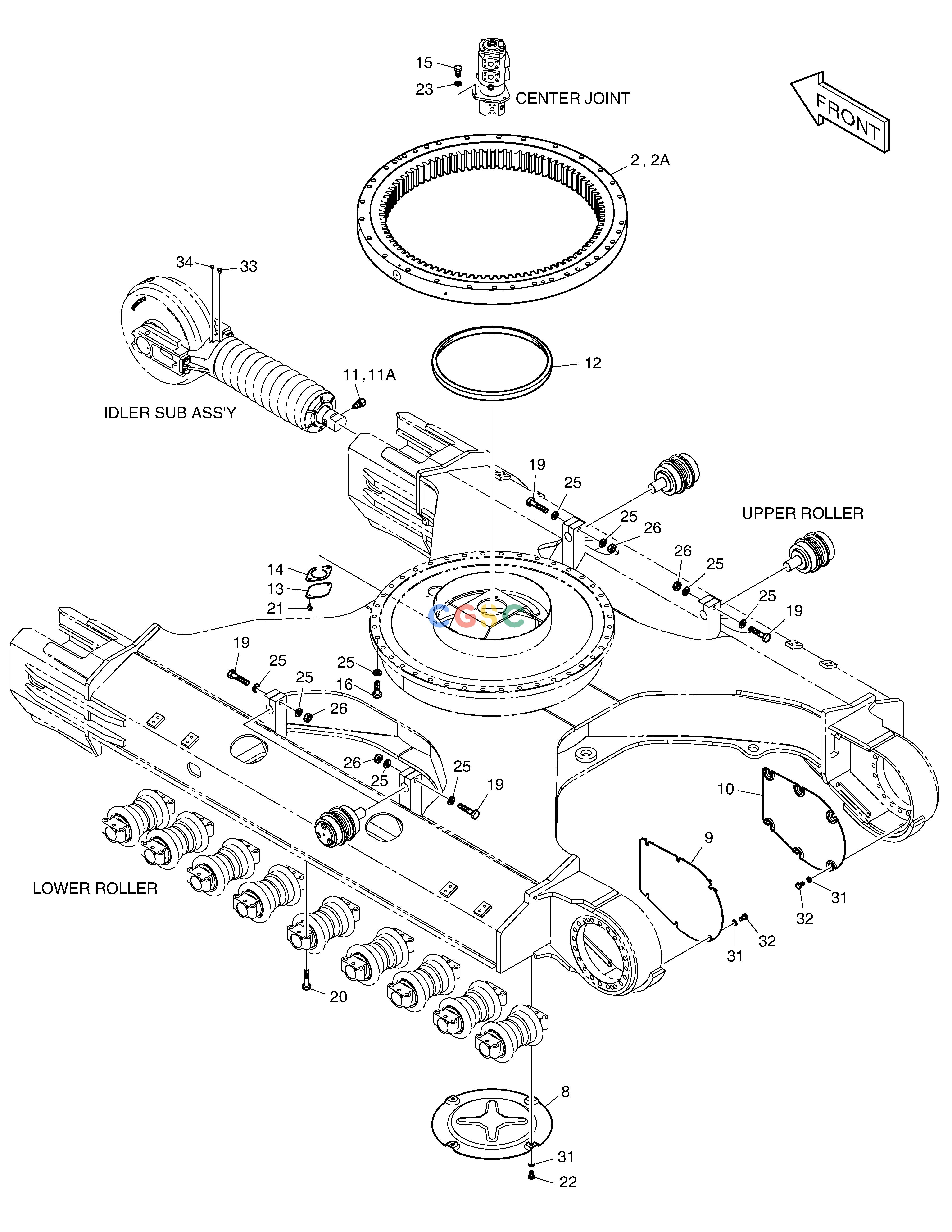 斗山零件查询TRACK FRAME DX380LC-3(OCEANIA) Doosan parts catalog online