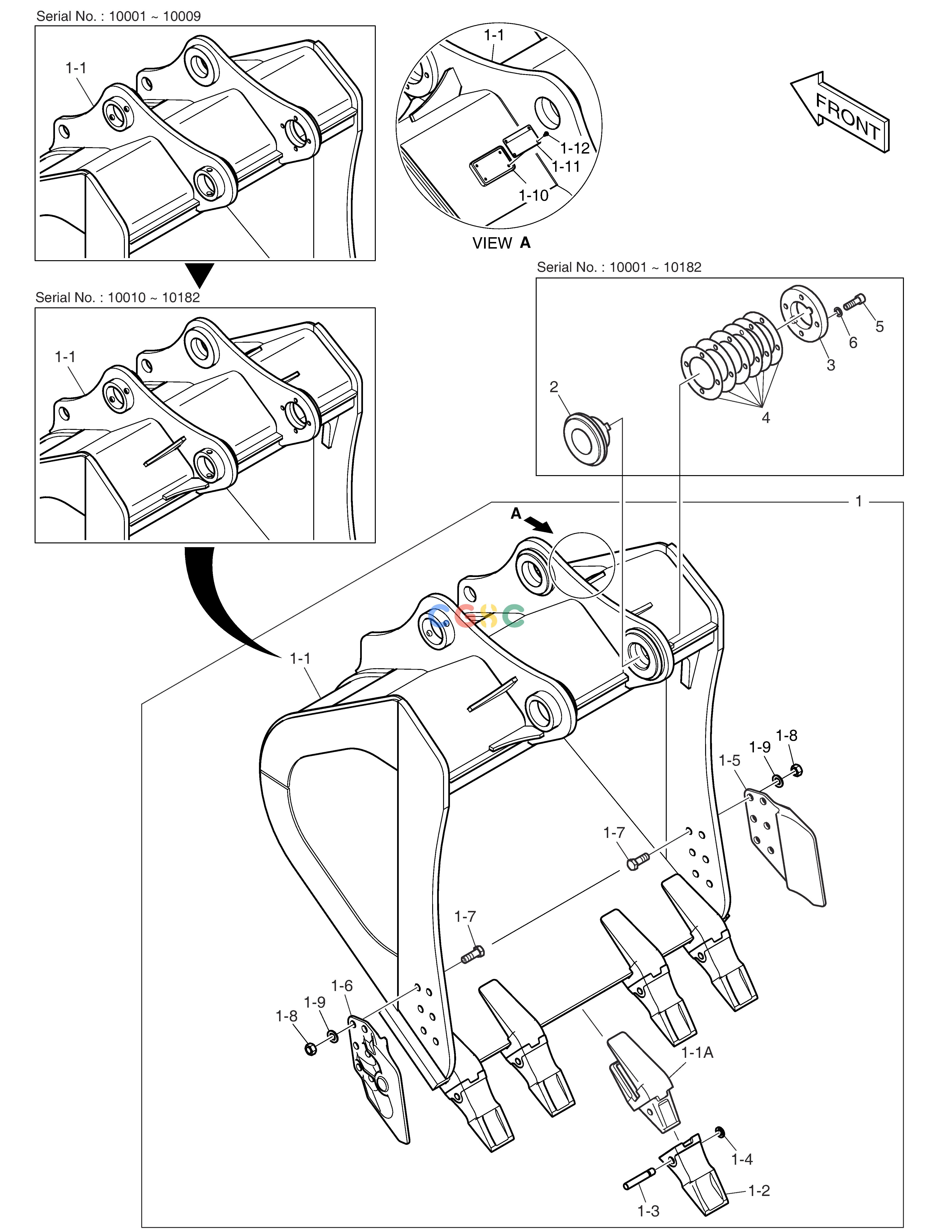 斗山零件查询BUCKET - 1.61m³ DX380LC-3(OCEANIA) Doosan parts catalog online