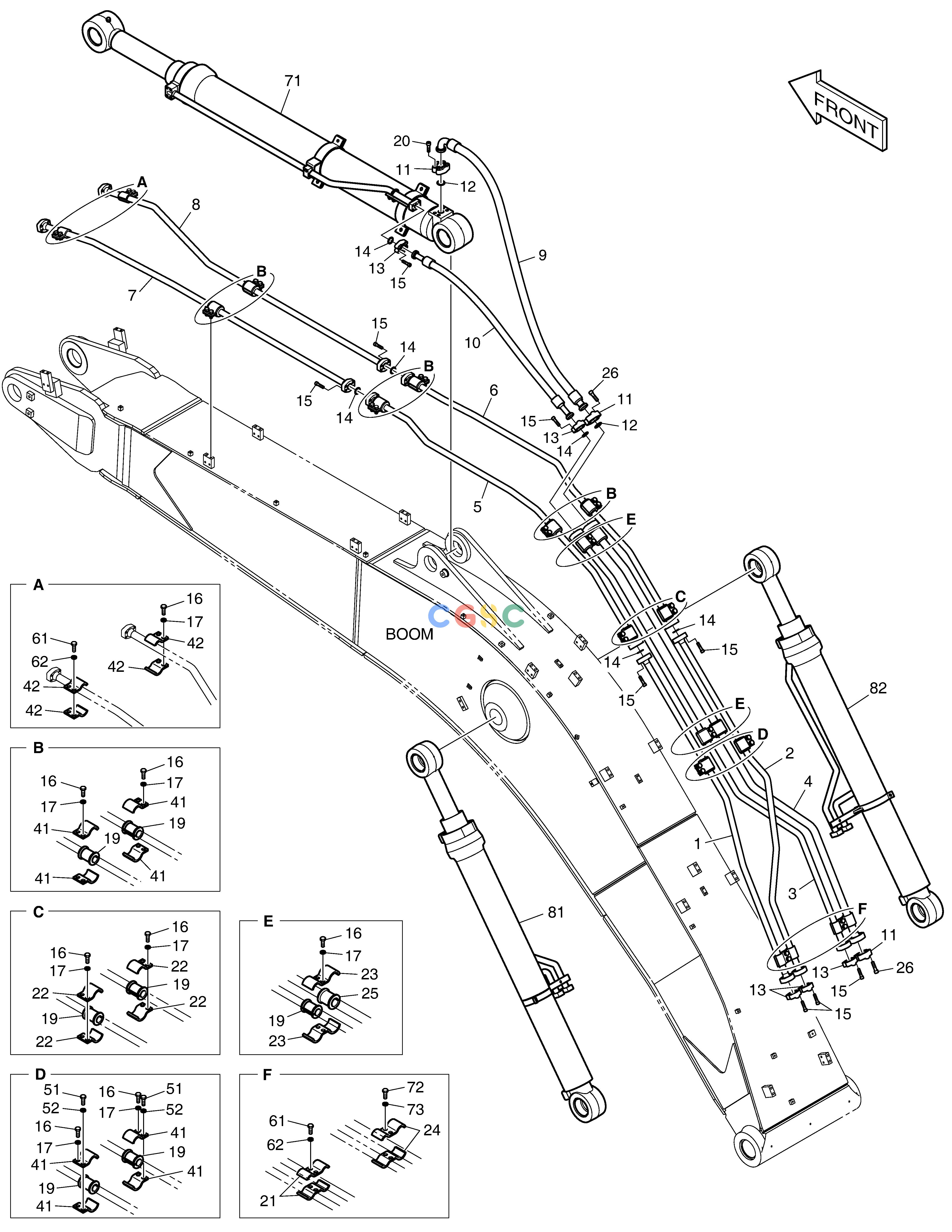 斗山零件查询BOOM PIPING DX380LC-3(OCEANIA) Doosan parts catalog online