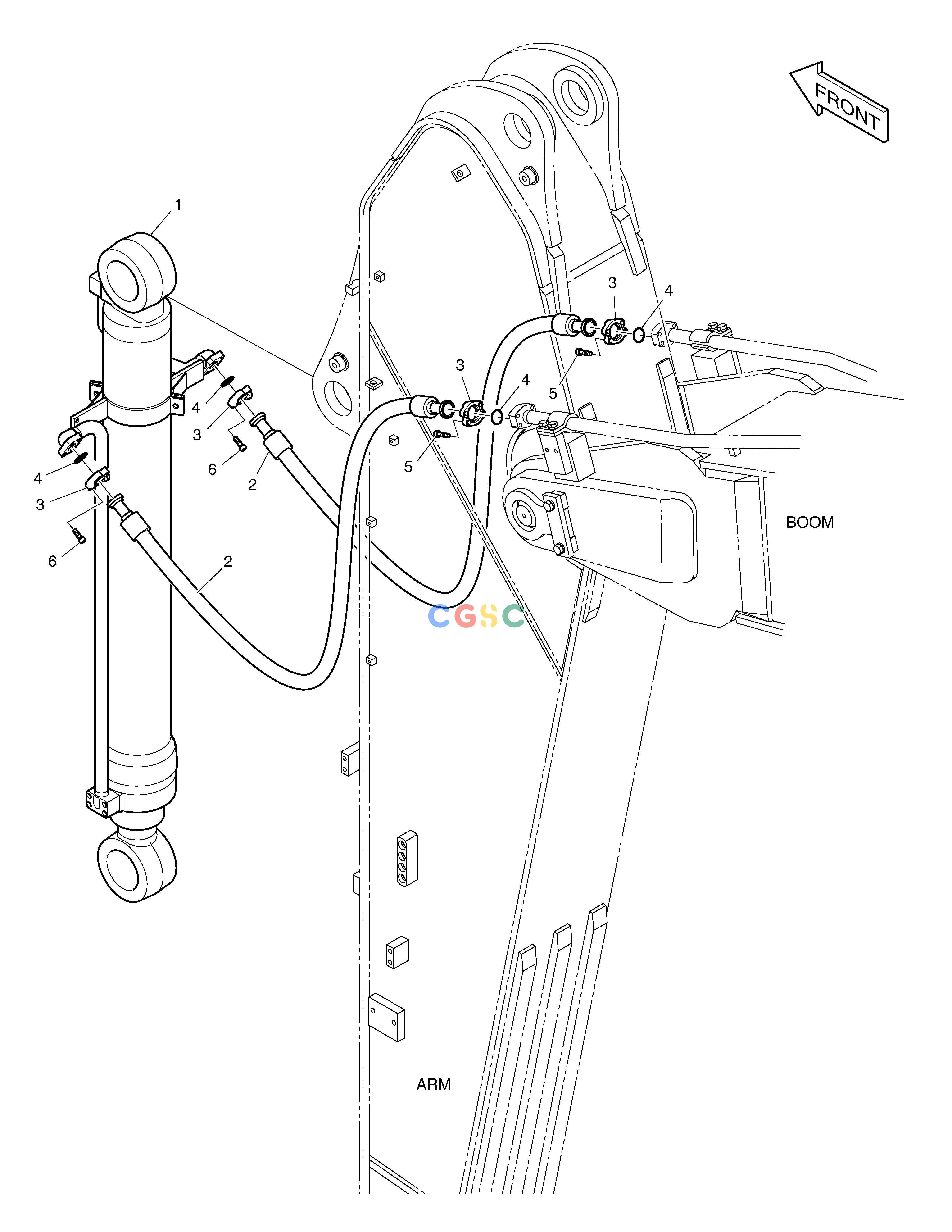 斗山零件查询ARM PIPING - ARM 3.2m DX380LC-3(OCEANIA) Doosan parts catalog online